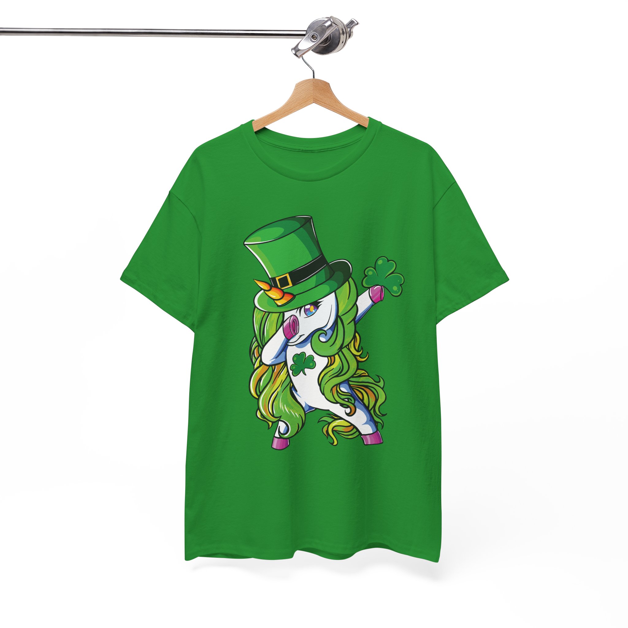 St. Patrick's Day Dabbing Unicorn T‑Shirt - Lucky Clover Leprechaun Tee - Image 9