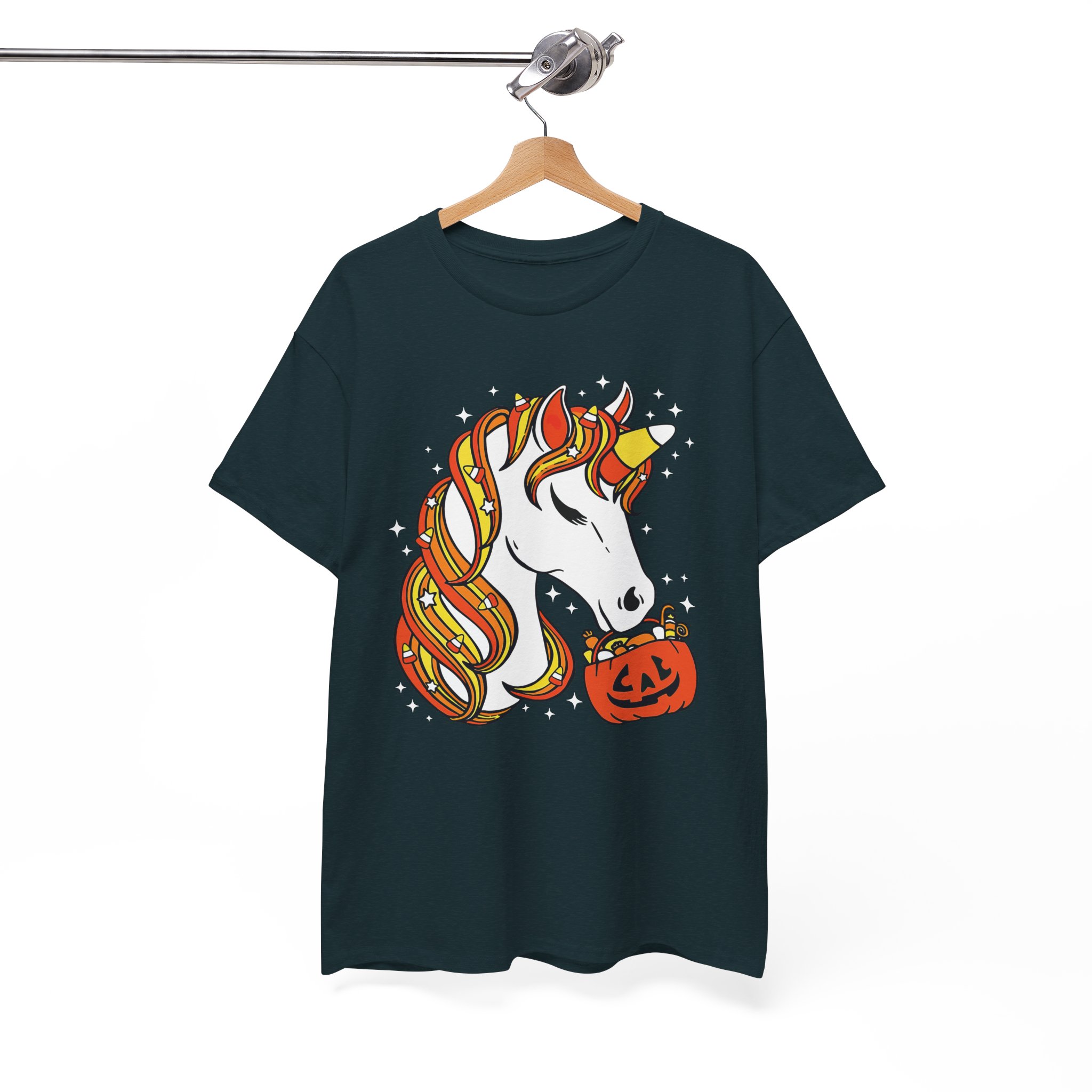 Halloween Unicorn T-Shirt - Cute Pumpkin Trick-or-Treat Graphic Tee - Image 7