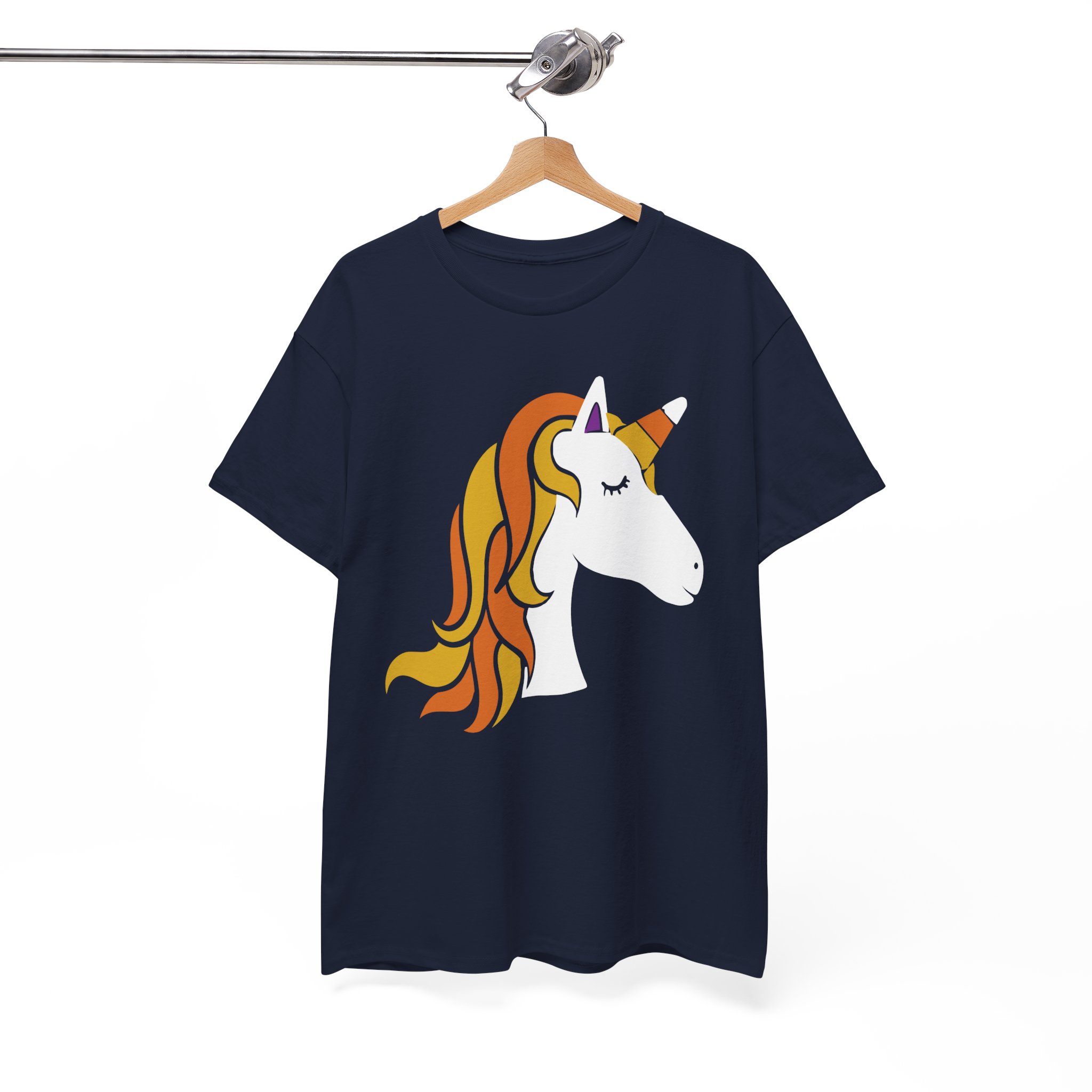 Retro Orange Unicorn T-Shirt - Cute Fantasy Graphic Tee for Kids & Adults - Image 8