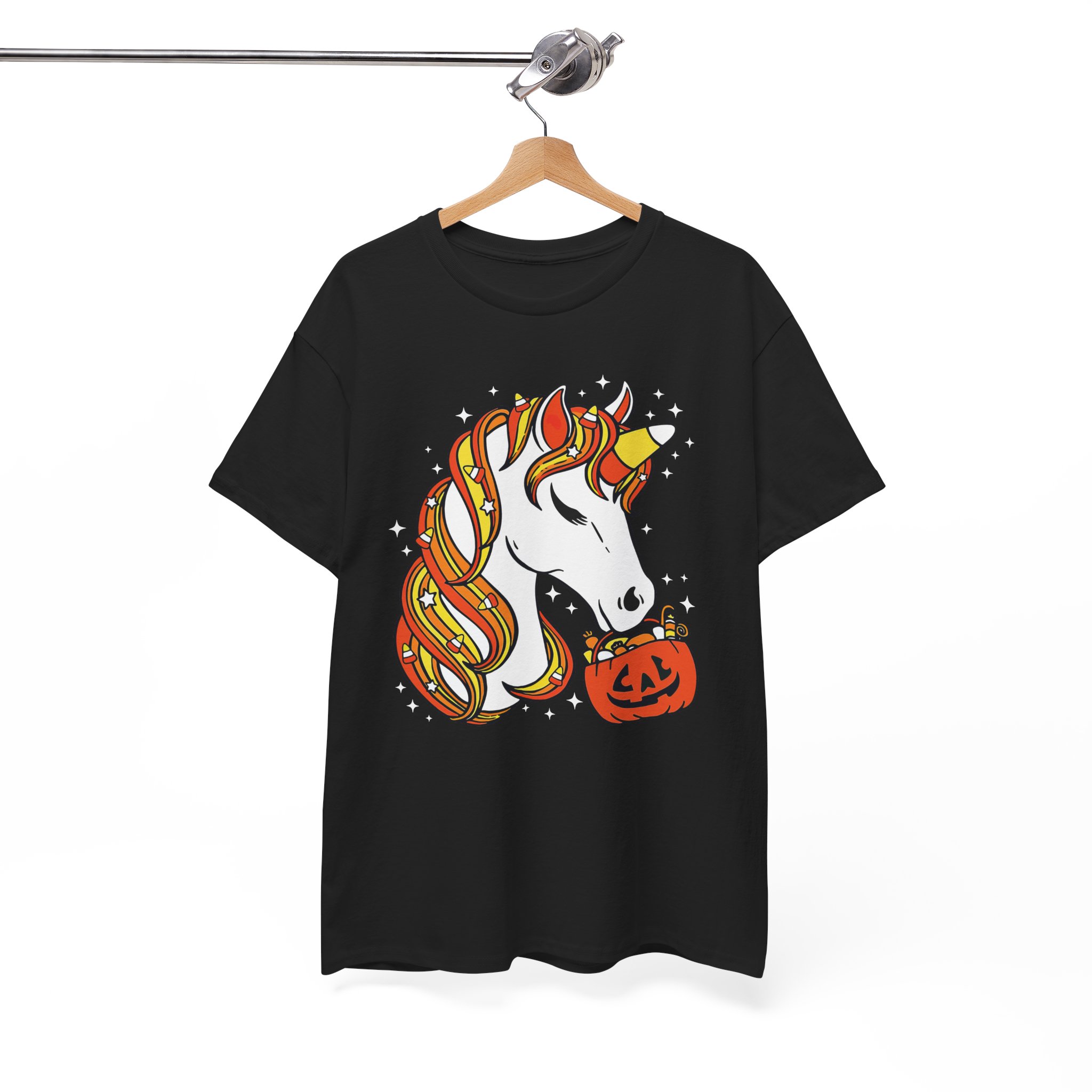 Halloween Unicorn T-Shirt - Cute Pumpkin Trick-or-Treat Graphic Tee - Image 3