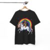 Rottweiler Dog Riding A Unicorn Rainbow T‑Shirt