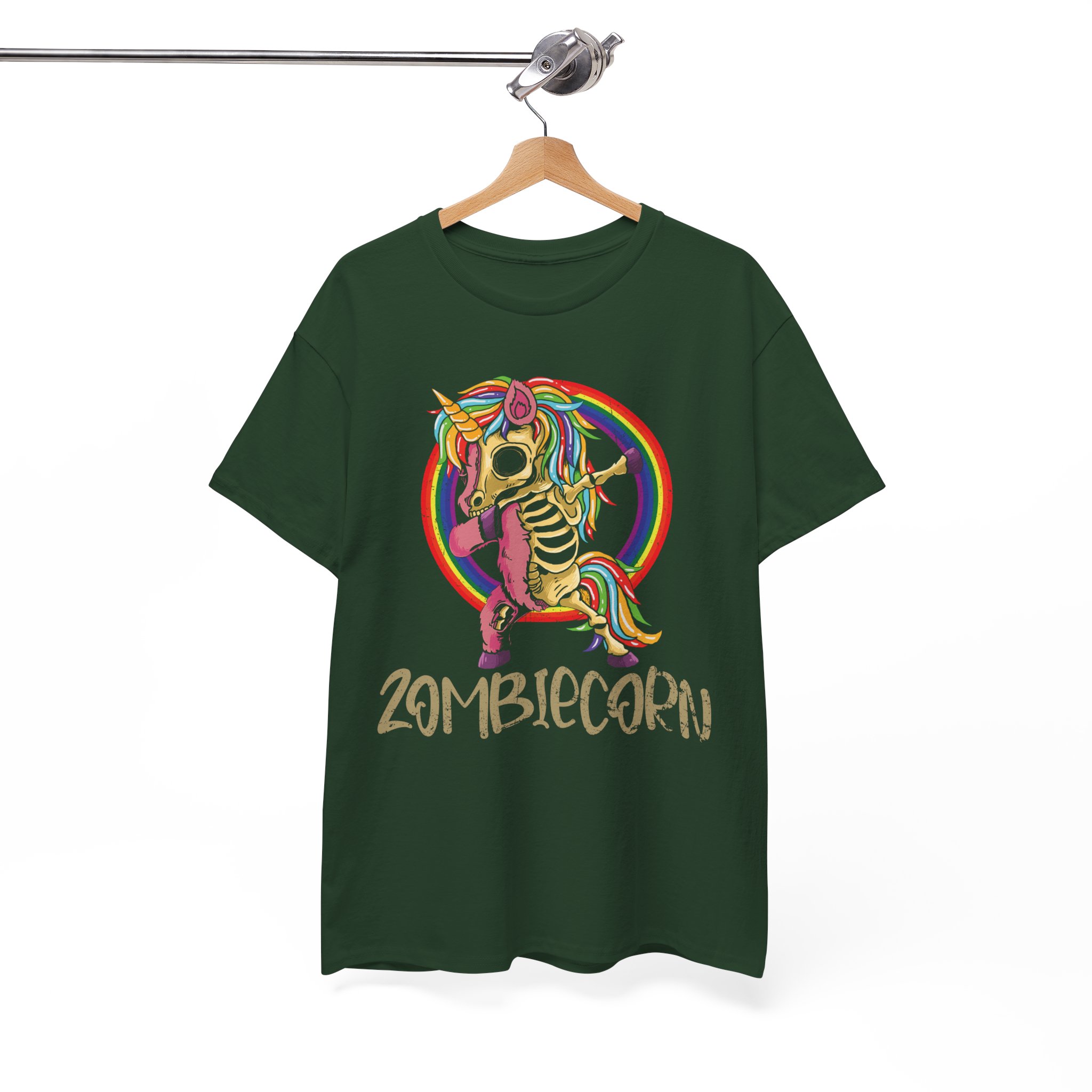 Zombiecorn T-Shirt - Rainbow Skeletal Unicorn Graphic Tee