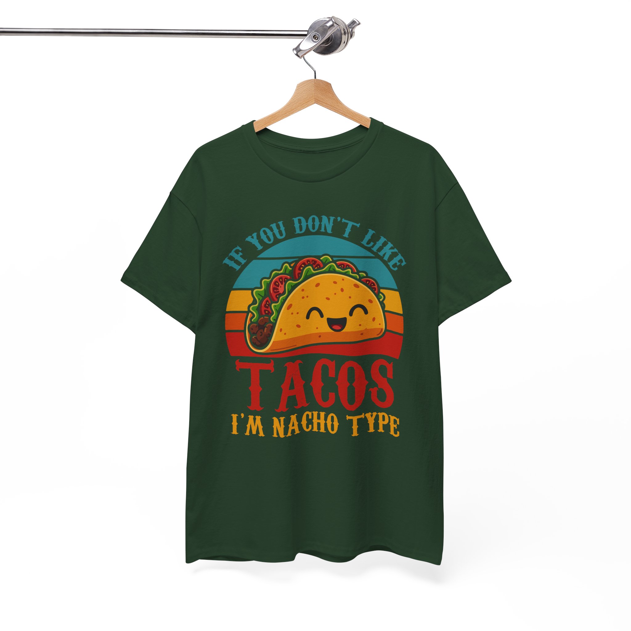 "If You Don't Like Tacos I'm Nacho Type" Retro Taco Shirt - Image 7