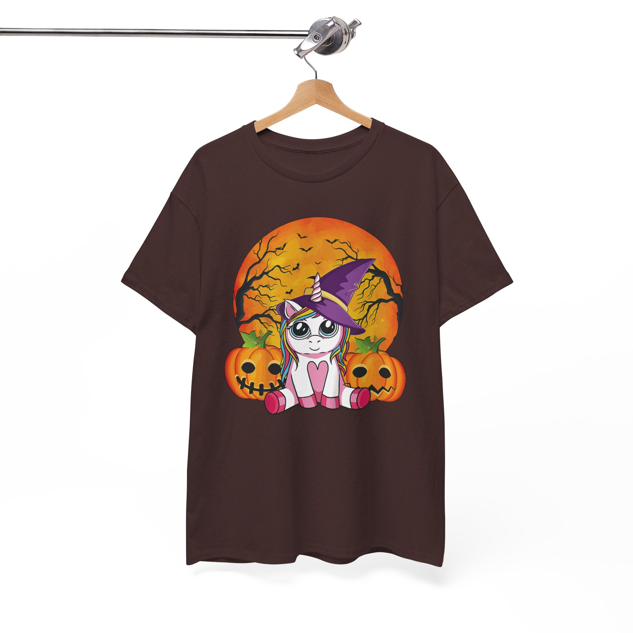Halloween Cat Tee - Cute Witch Kitty with Pumpkins Shirt - Image 2