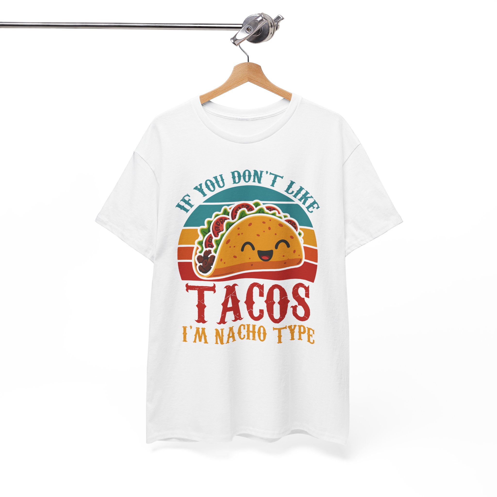 "If You Don't Like Tacos I'm Nacho Type" Retro Taco Shirt - Image 2