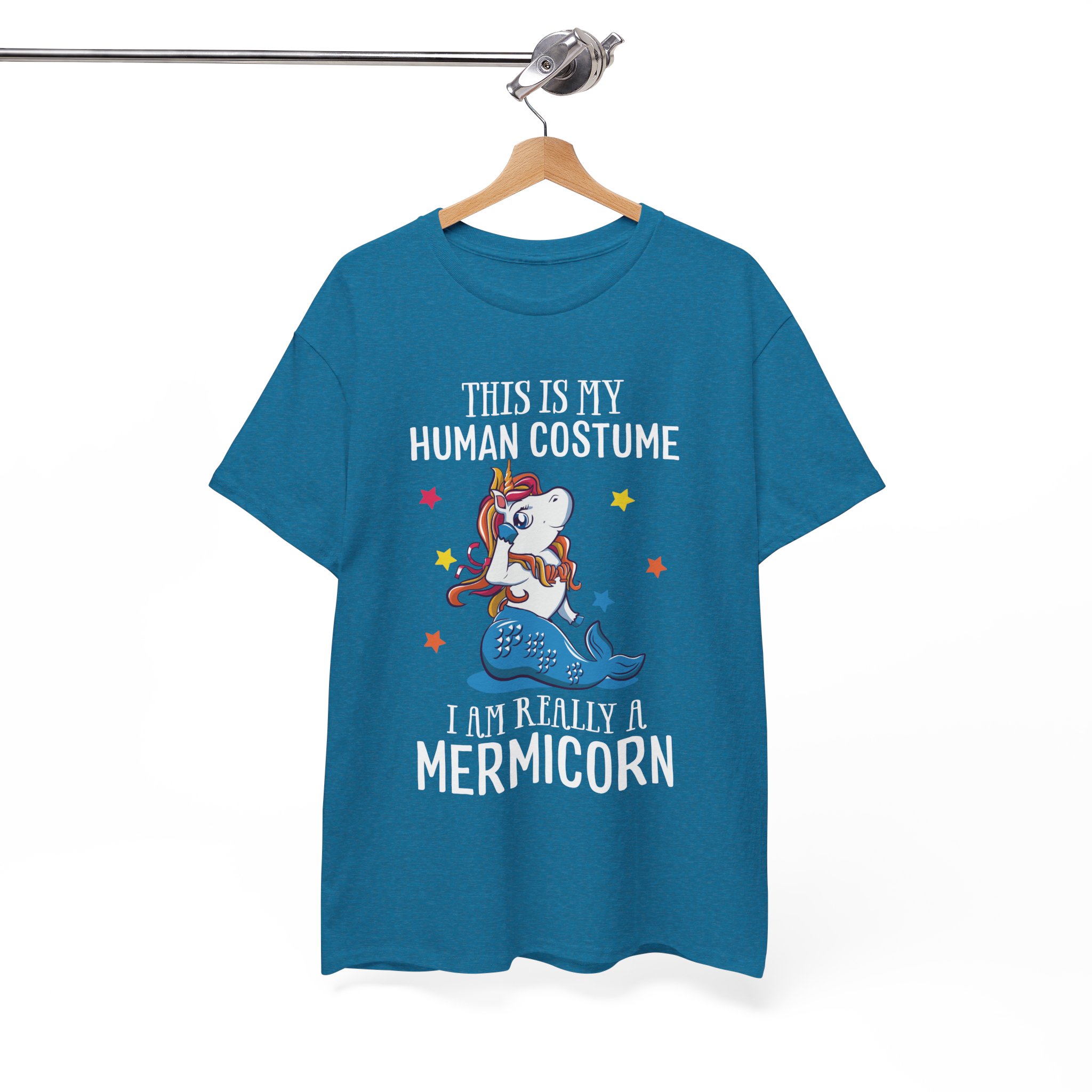 Mermicorn T‑Shirt - "This Is My Human Costume, I Am Really a Mermicorn" Cute Unicorn Merfolk Tee - Image 7
