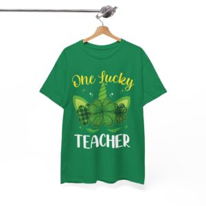 One Lucky Teacher T-Shirt - St. Patrick’s Day Unicorn Shamrock Tee for Educators