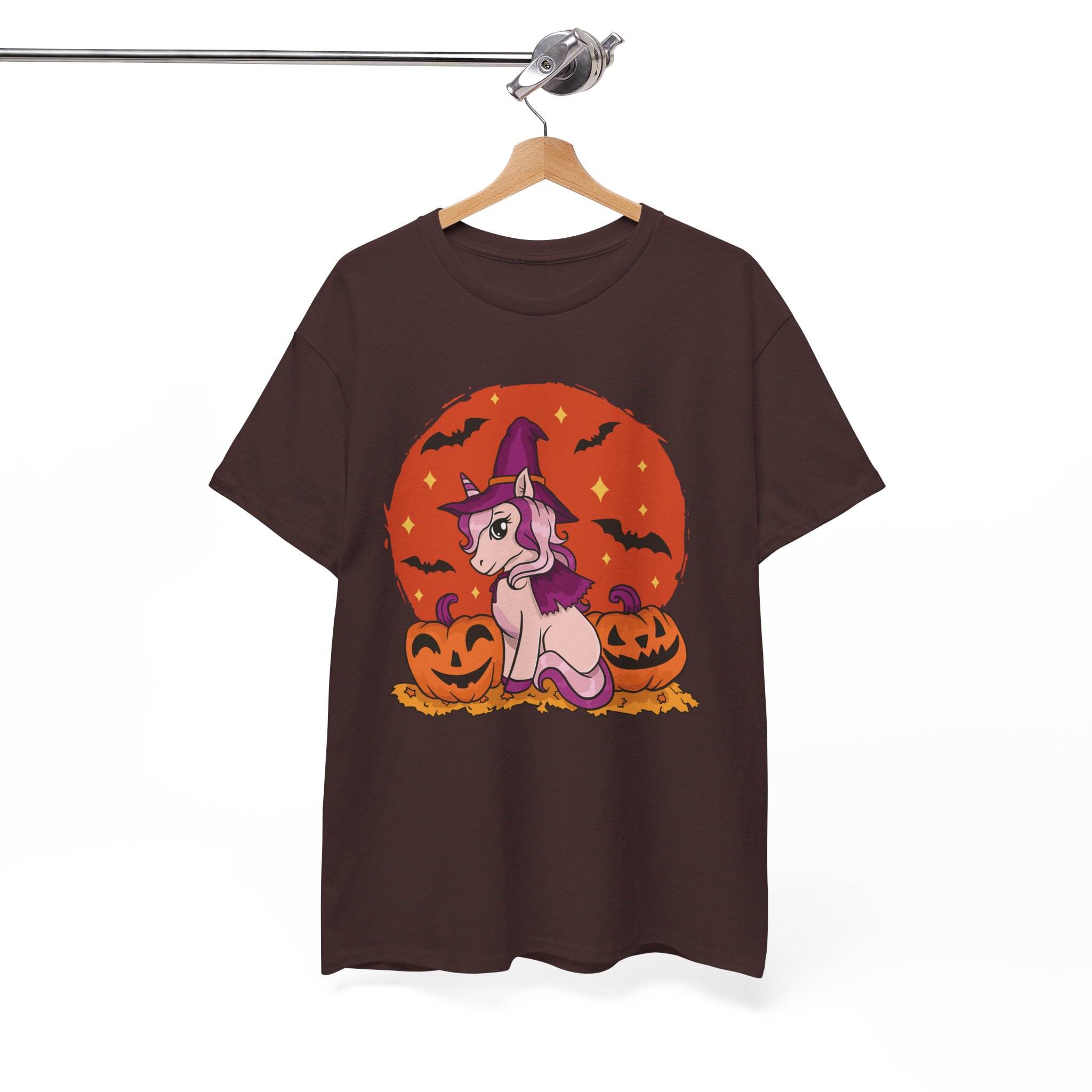Halloween Witch Unicorn T‑Shirt – Cute Pumpkin & Bats Costume Tee - Image 4