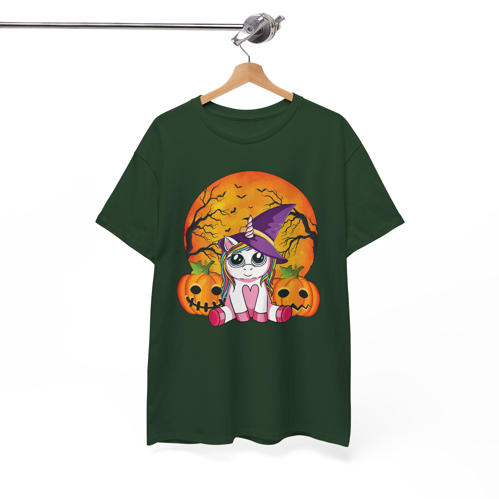Halloween Cat Tee - Cute Witch Kitty with Pumpkins Shirt - Image 3