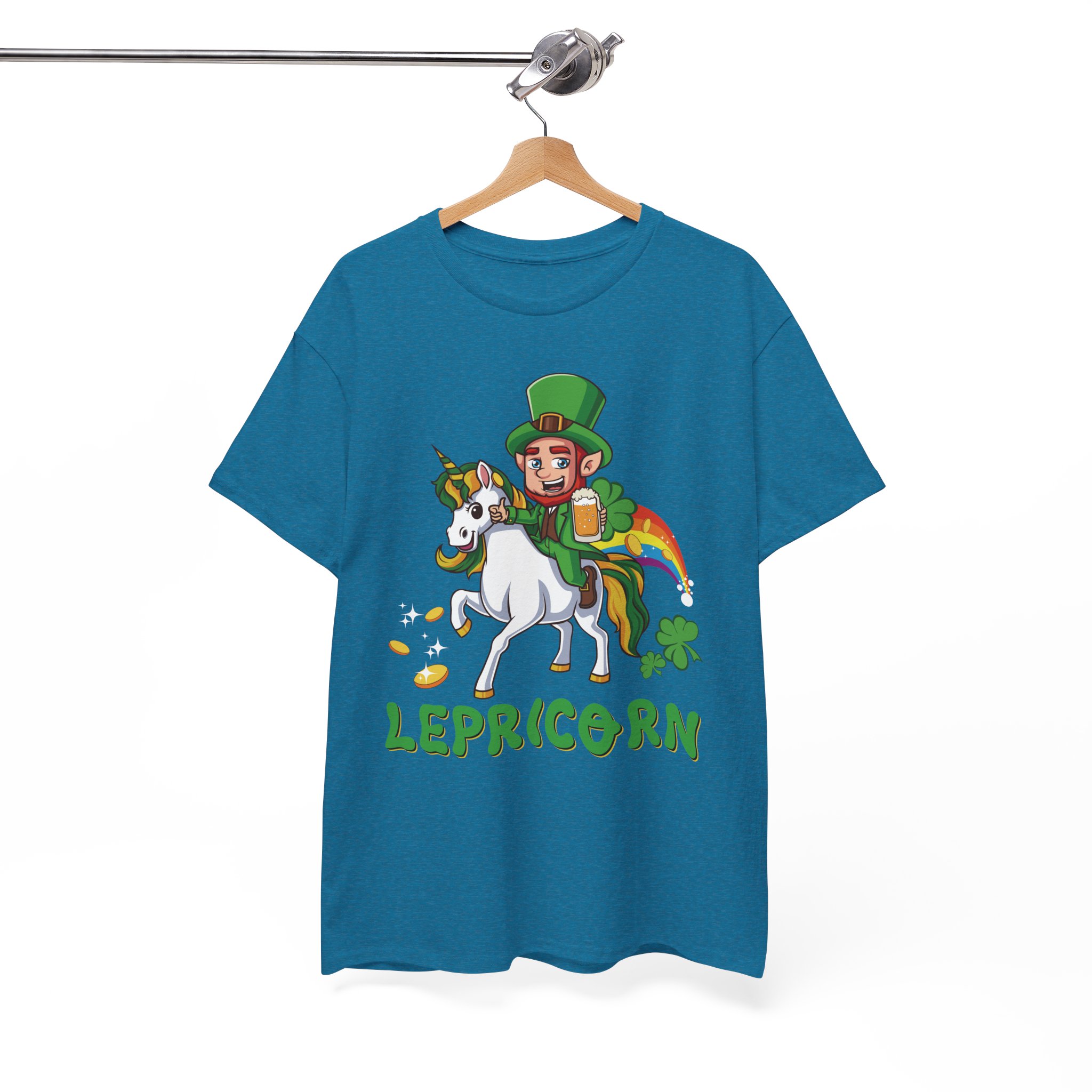 Lepricorn T-Shirt - St. Patrick’s Day Leprechaun Unicorn Graphic Tee - Image 6