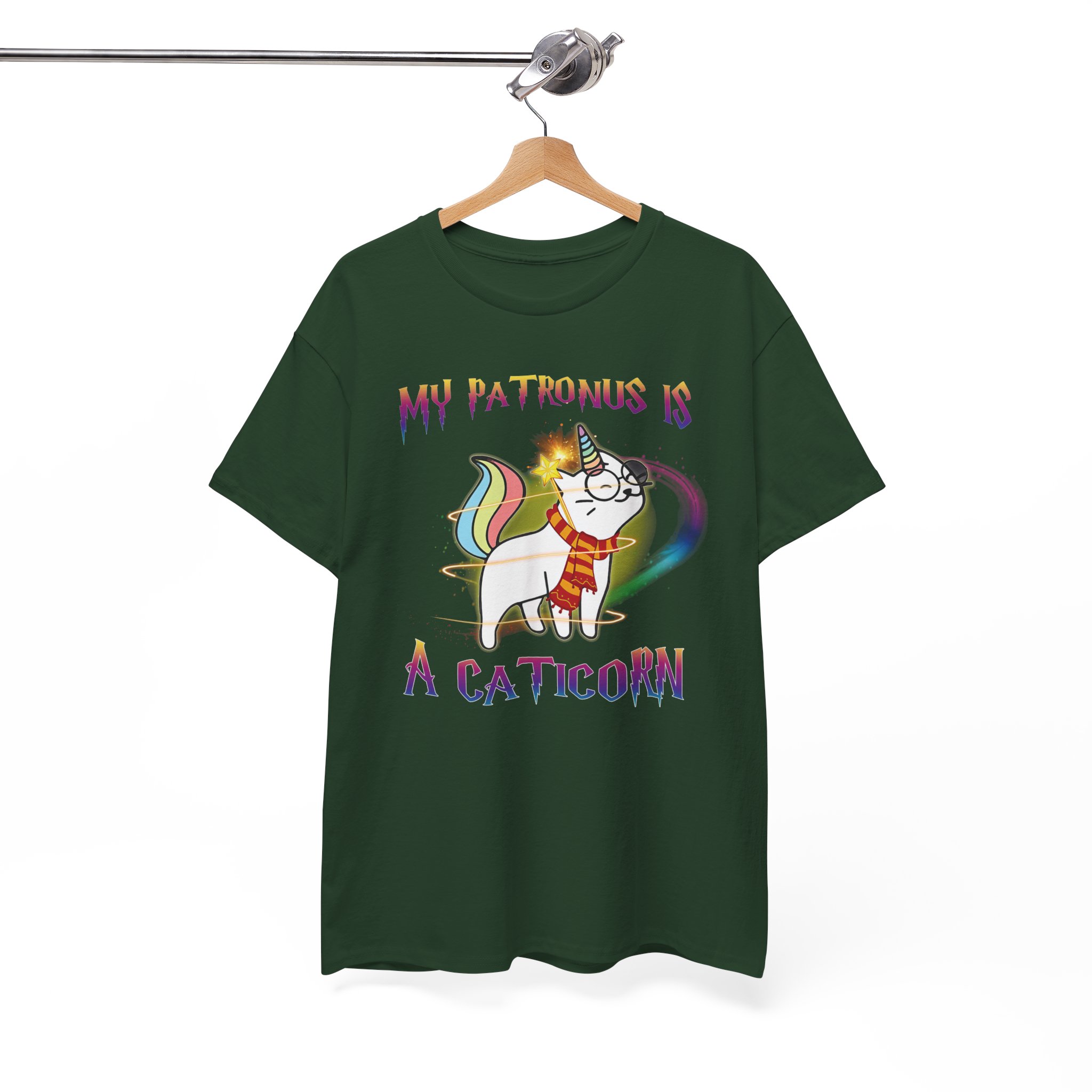 My Patronus Is a Caticorn T‑Shirt - Cute Rainbow Cat Unicorn Graphic Tee - Image 4