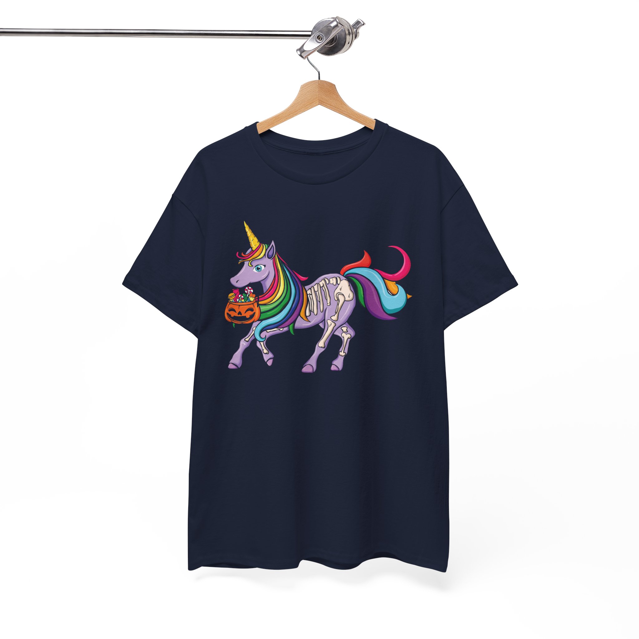 Halloween Rainbow Unicorn T-Shirt - Trick-or-Treat Pumpkin Costume Tee - Image 7