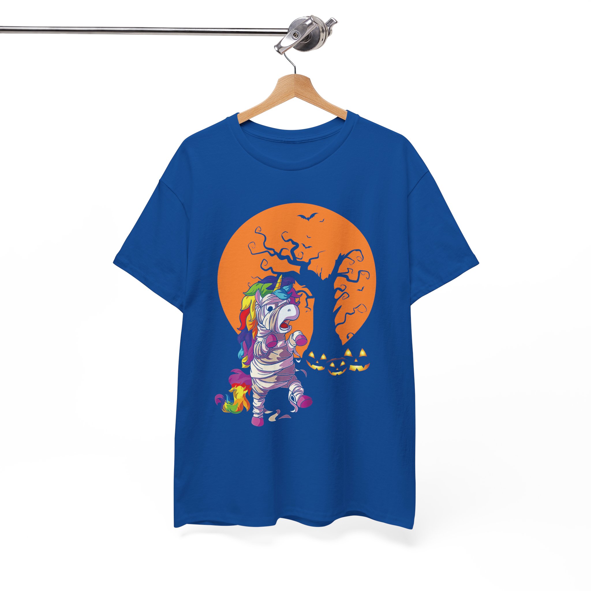 Halloween Unicorn Tee - Rainbow Unicorn Mummy Costume with Jack-O'-Lanterns - Image 5