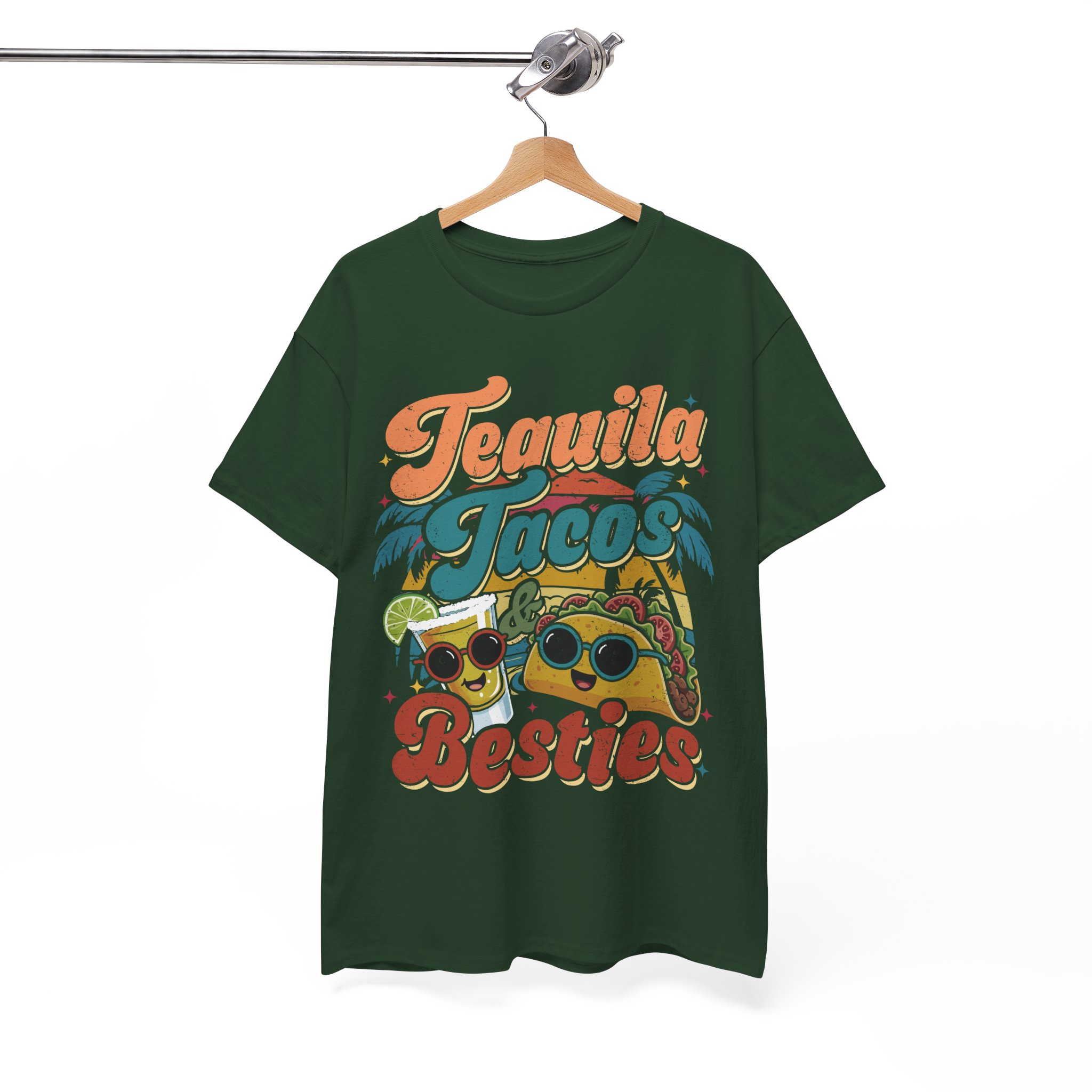 Tequila Tacos And Besties Vintage Retro Taco Festival Shirt - Image 9