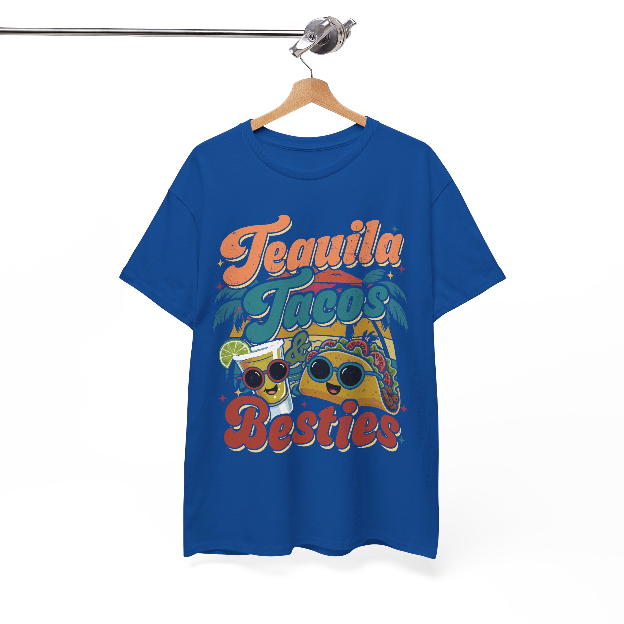 Tequila Tacos And Besties Vintage Retro Taco Festival Shirt - Image 12