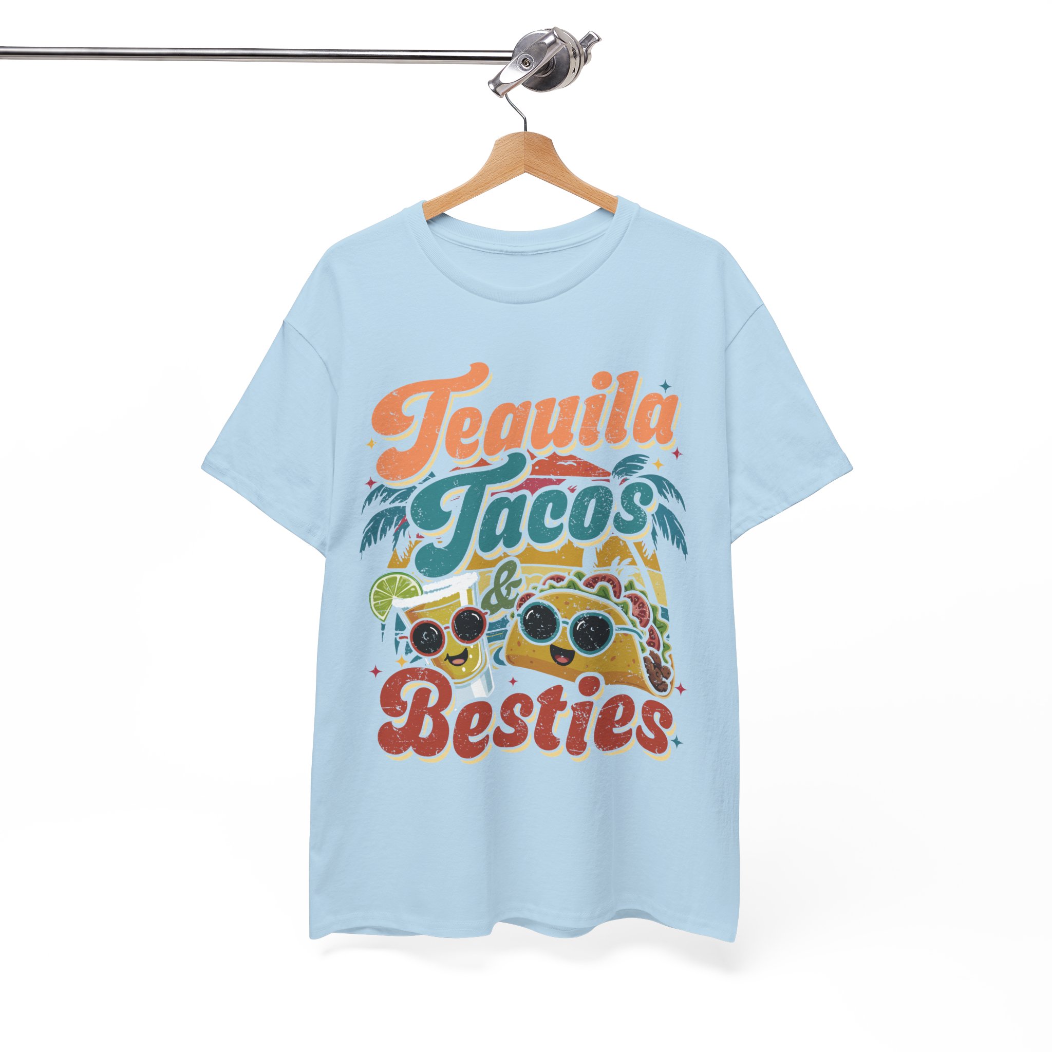 Tequila Tacos And Besties Vintage Retro Taco Festival Shirt - Image 11