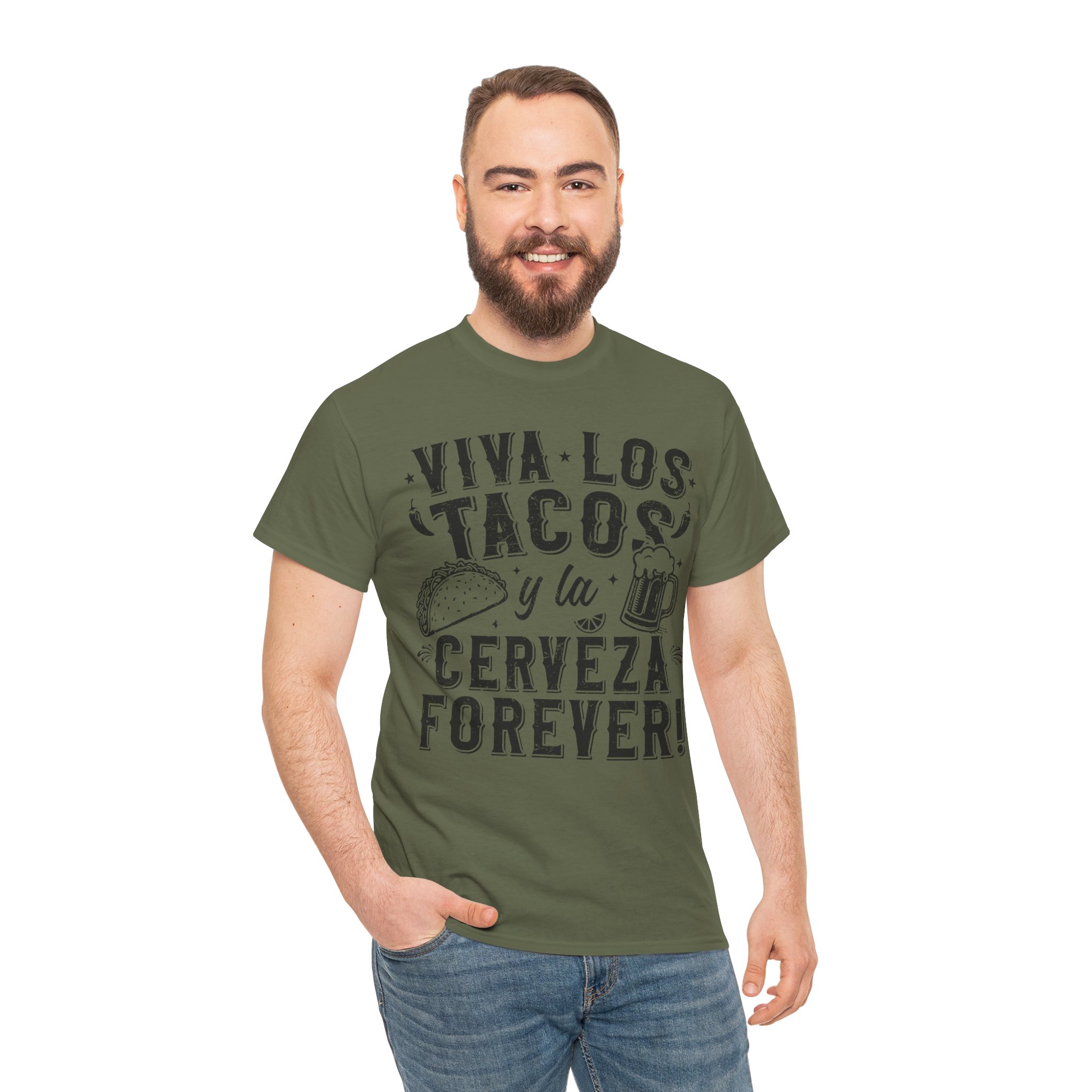 Viva Los Tacos y la Cerveza Forever Tee - Taco Lover Shirt - Image 3