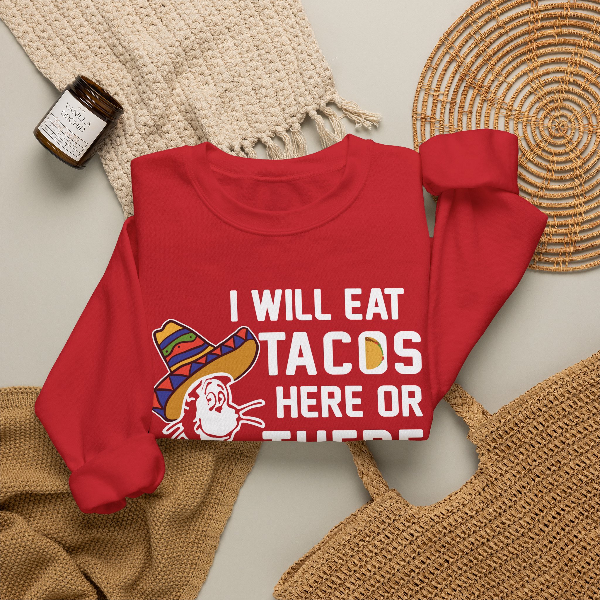 I Will Eat Tacos Here or There Funny Taco Lovers Sweatshirt - Image 10