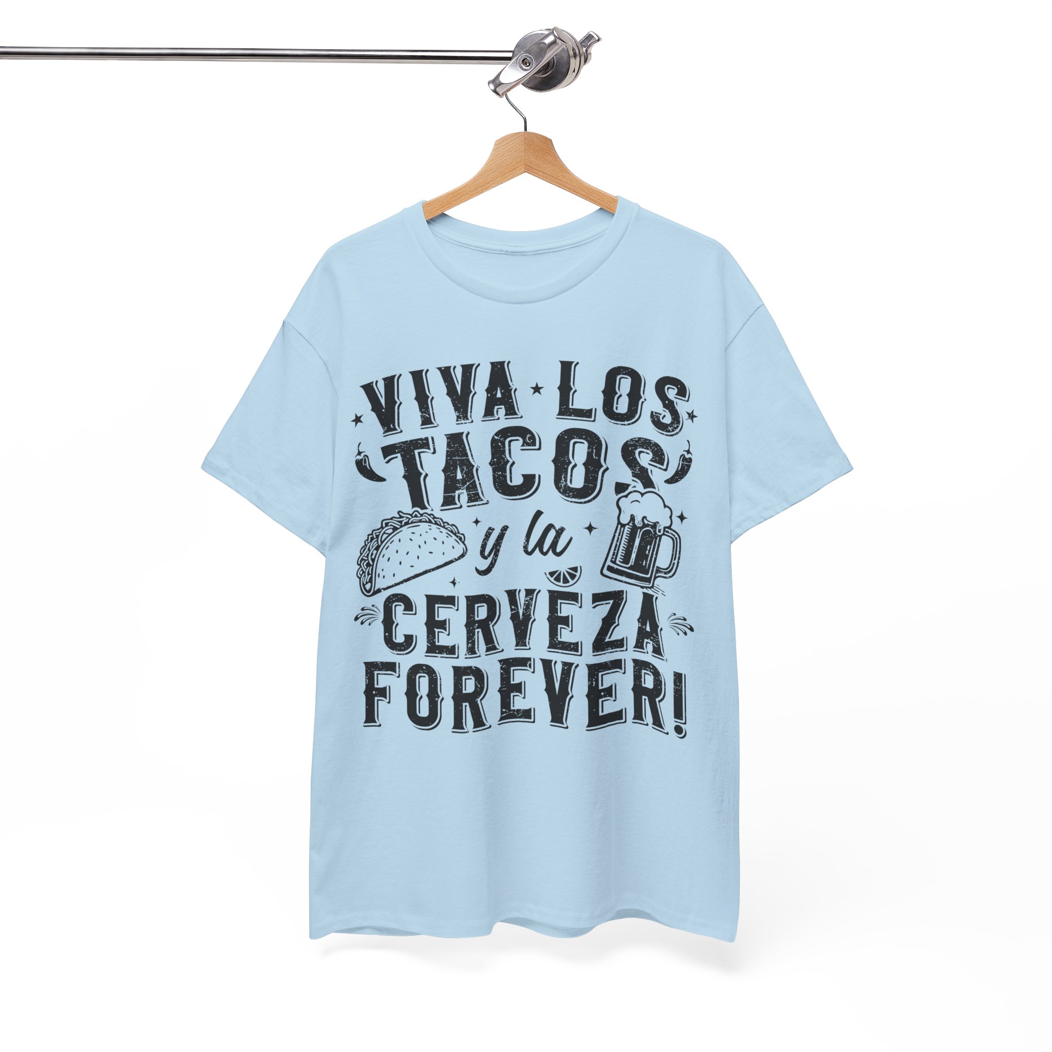 Viva Los Tacos y la Cerveza Forever Tee - Taco Lover Shirt - Image 11