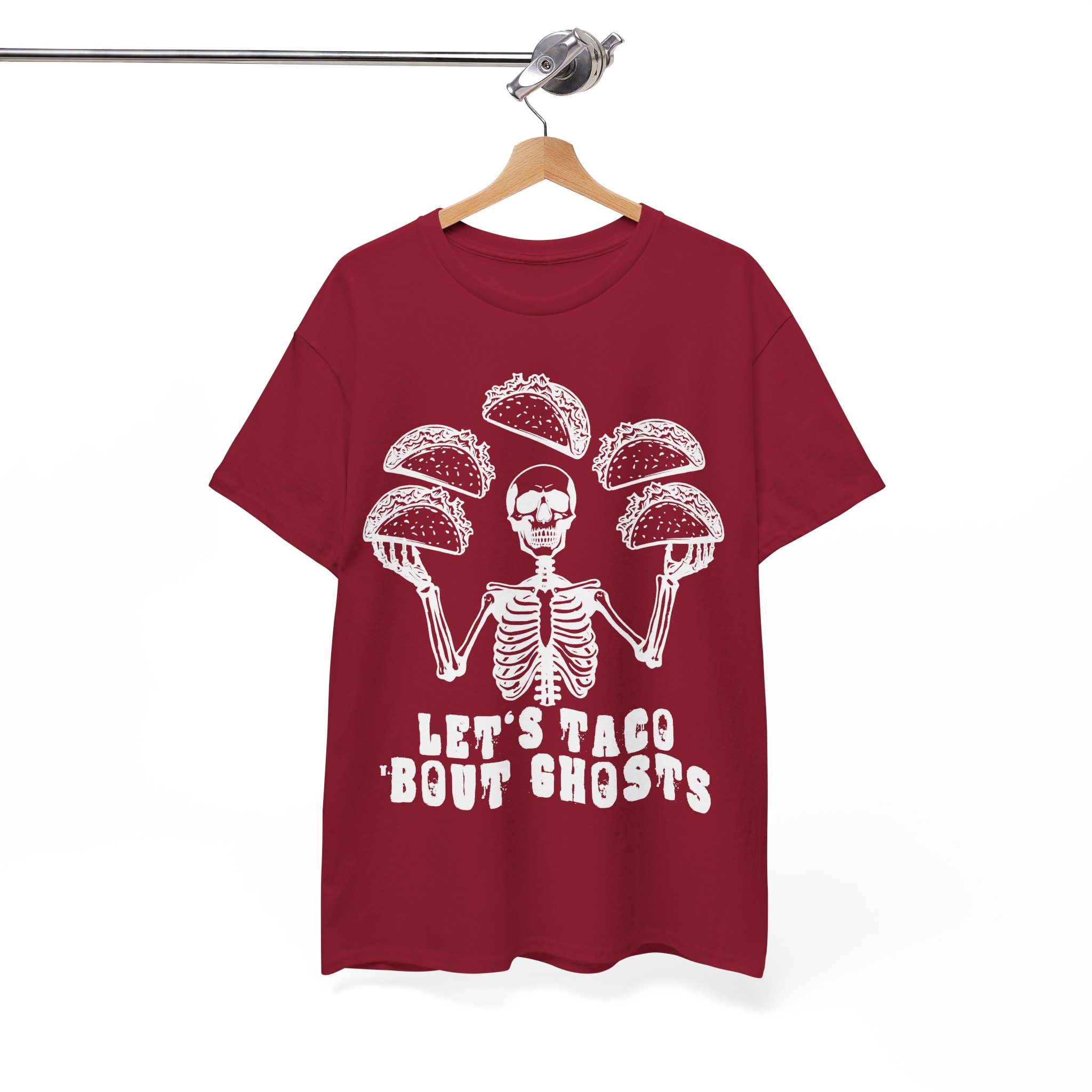 Let's Taco 'Bout Ghosts Tee - Funny Halloween Costume Taco Shirt Skeleton Costume Halloween Party Shirt - Image 12