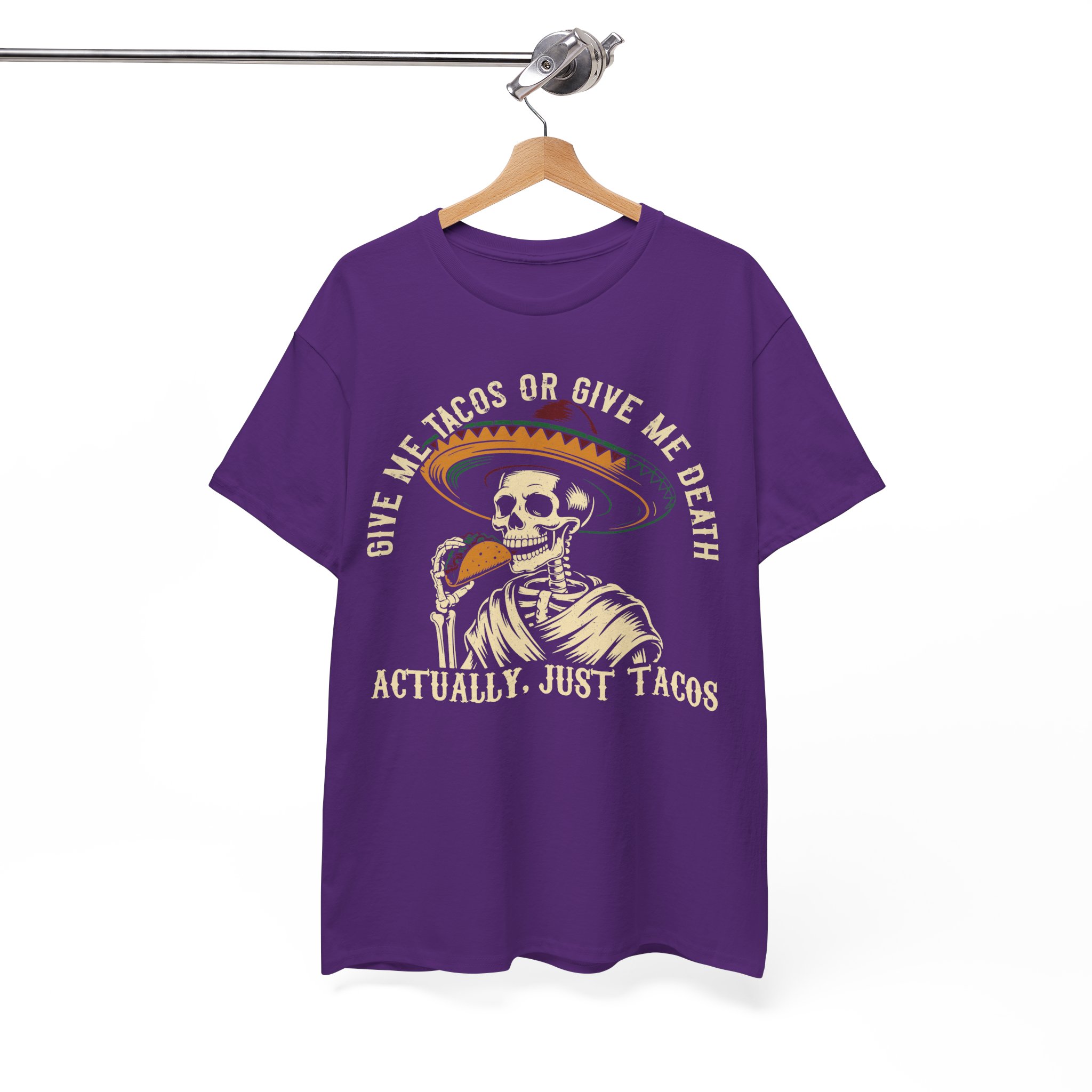 Funny Taco Halloween Costume Shirt - Give Me Tacos or Give Me Death Skeleton Tee - Image 14