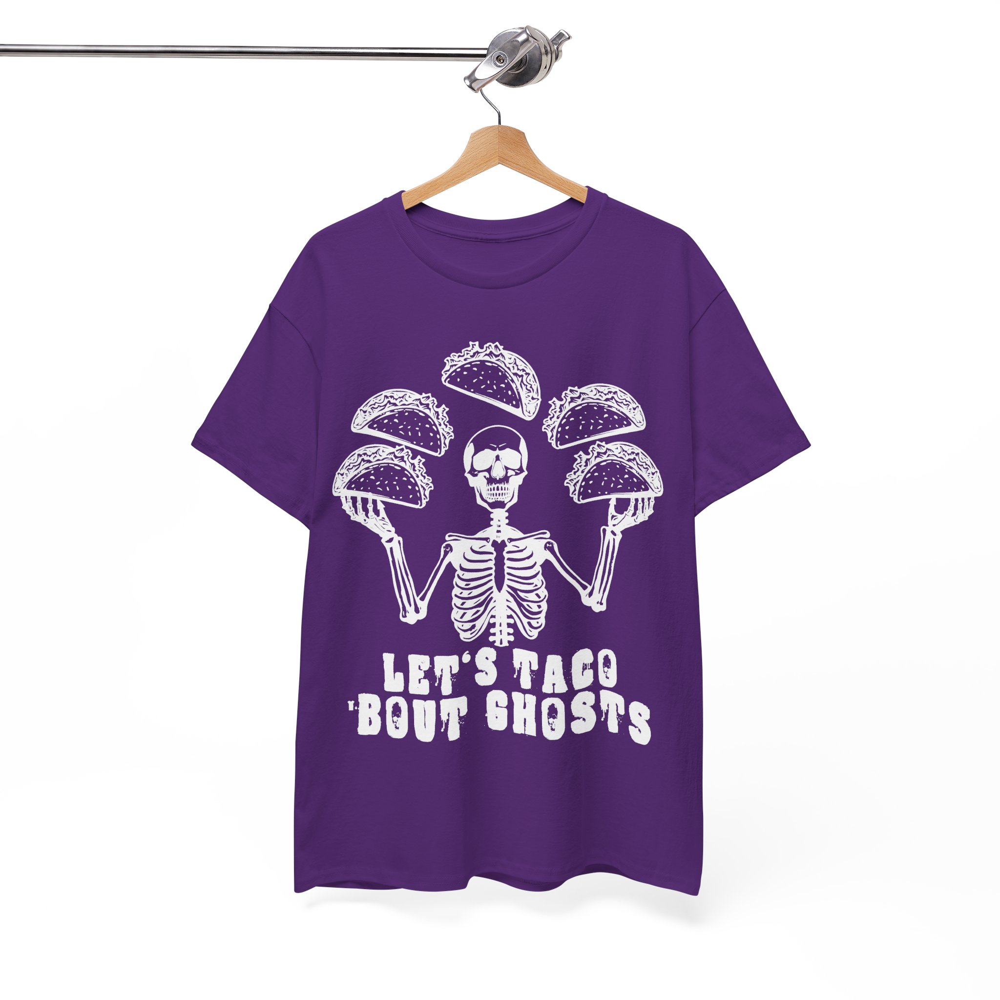 Let's Taco 'Bout Ghosts Tee - Funny Halloween Costume Taco Shirt Skeleton Costume Halloween Party Shirt - Image 11