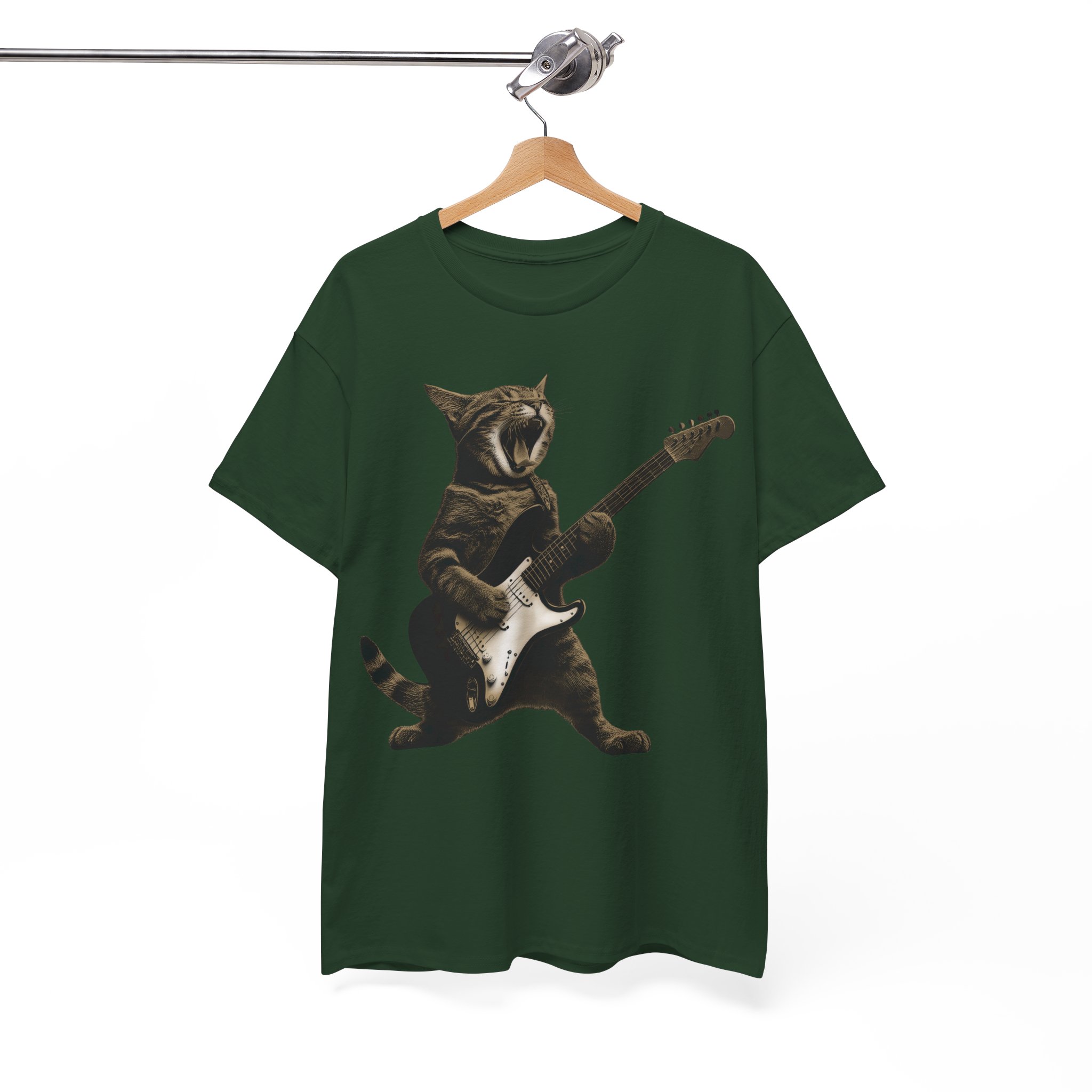 Rockstar Cat Playing Guitar T-Shirt - Image 8