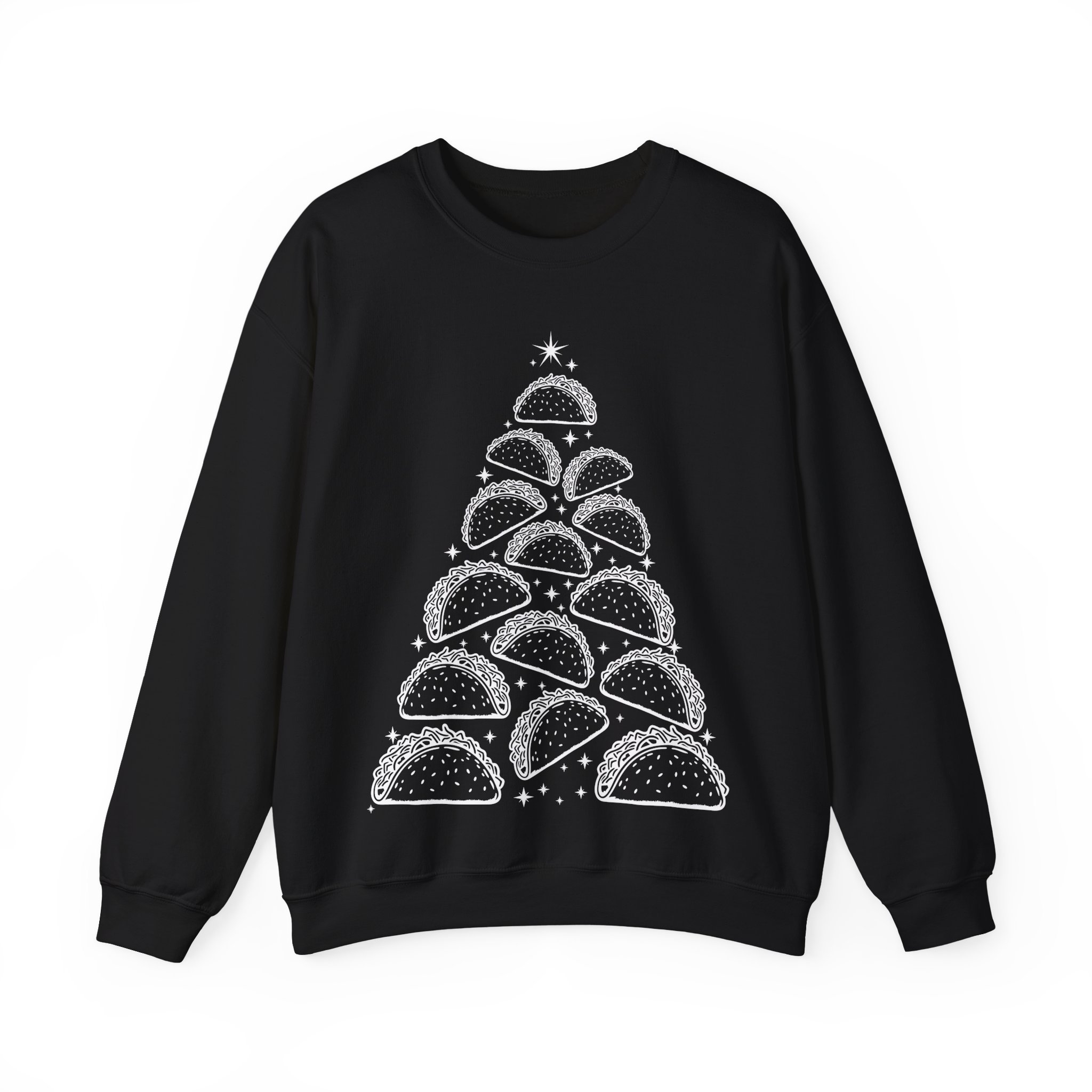 Funny Christmas Taco Sweatshirt – Taco Christmas Tree Sweatshirt – Christmas Gift for Taco Lovers - Image 4