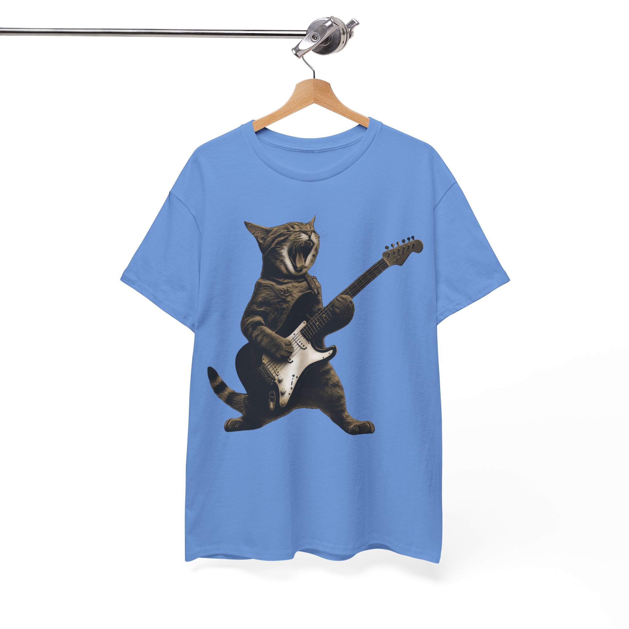 Rockstar Cat Playing Guitar T-Shirt - Image 11