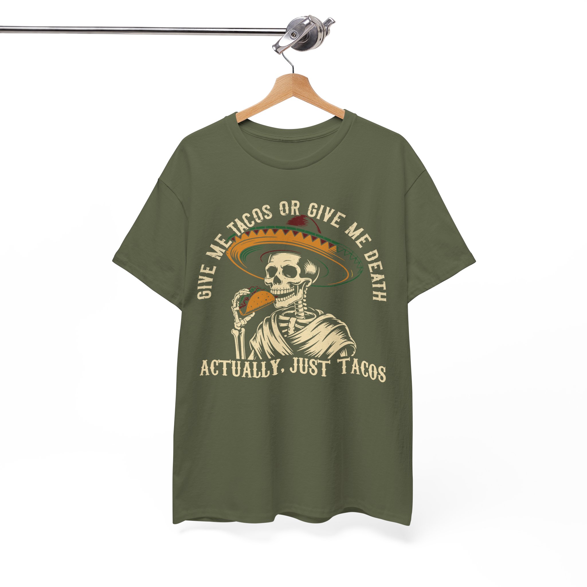 Funny Taco Halloween Costume Shirt - Give Me Tacos or Give Me Death Skeleton Tee - Image 6
