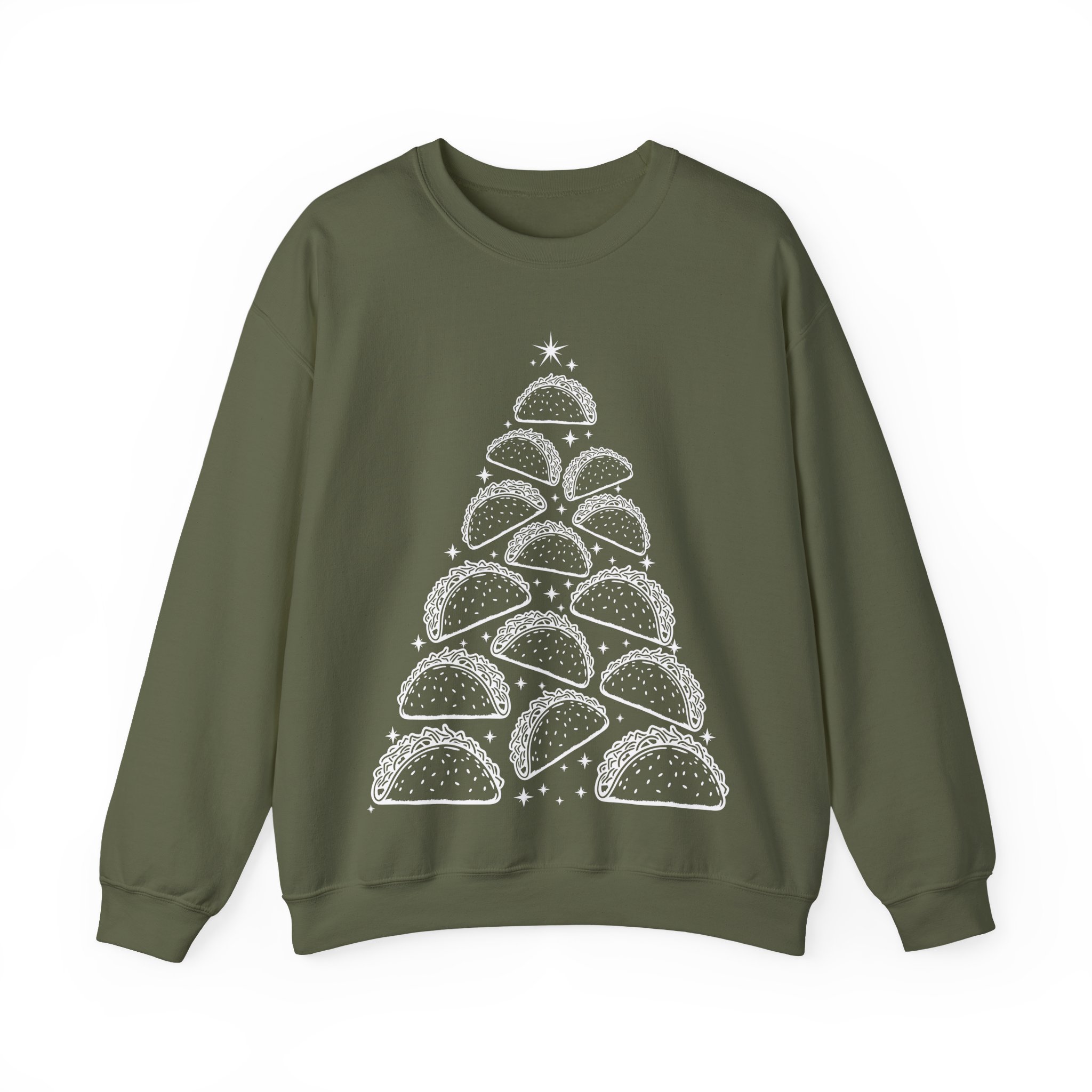 Funny Christmas Taco Sweatshirt – Taco Christmas Tree Sweatshirt – Christmas Gift for Taco Lovers - Image 6