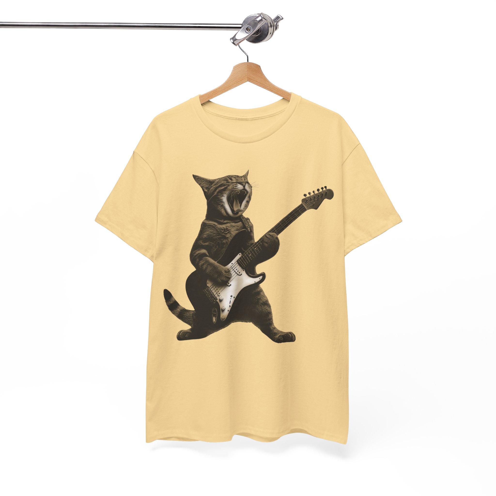 Rockstar Cat Playing Guitar T-Shirt - Image 4