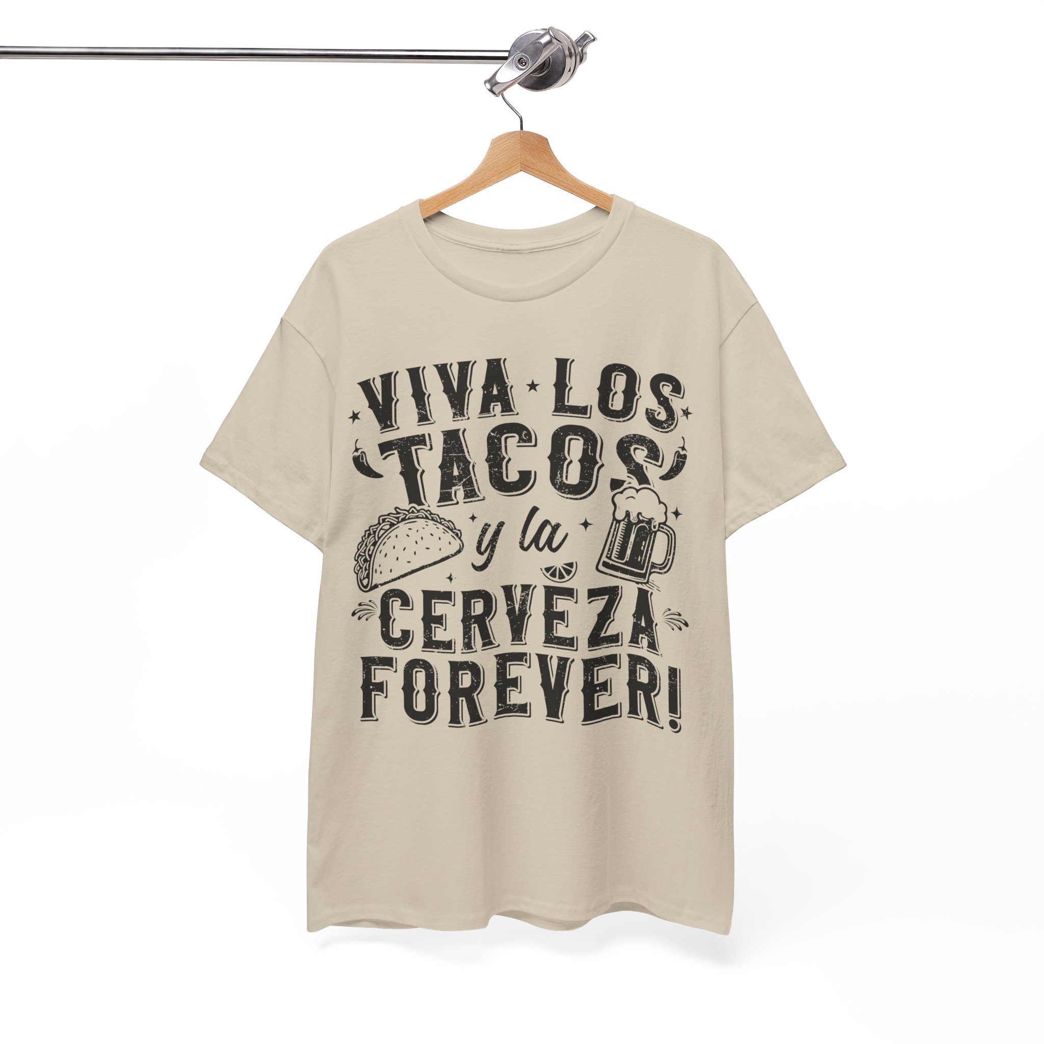 Viva Los Tacos y la Cerveza Forever Tee - Taco Lover Shirt - Image 5
