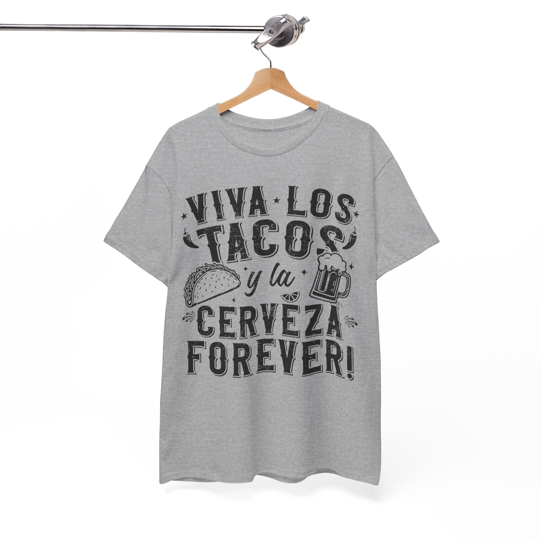 Viva Los Tacos y la Cerveza Forever Tee - Taco Lover Shirt - Image 6