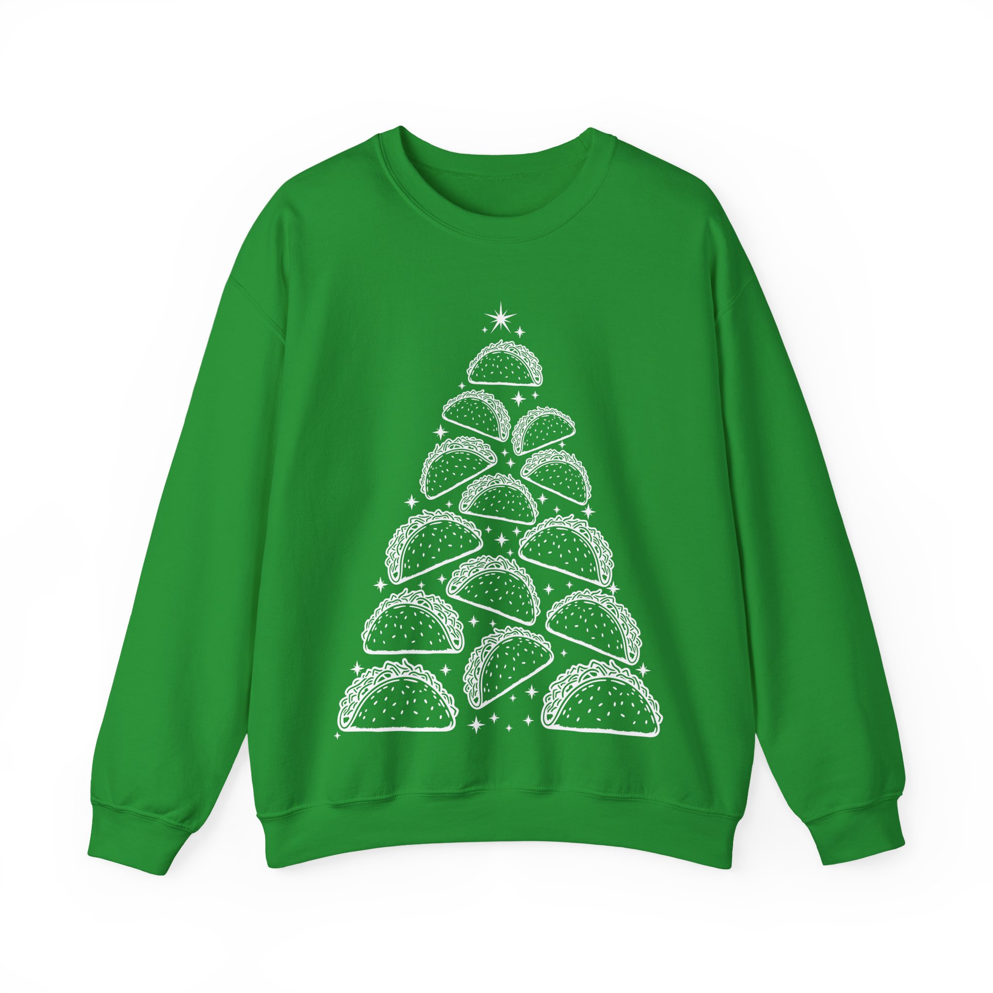 Funny Christmas Taco Sweatshirt – Taco Christmas Tree Sweatshirt – Christmas Gift for Taco Lovers
