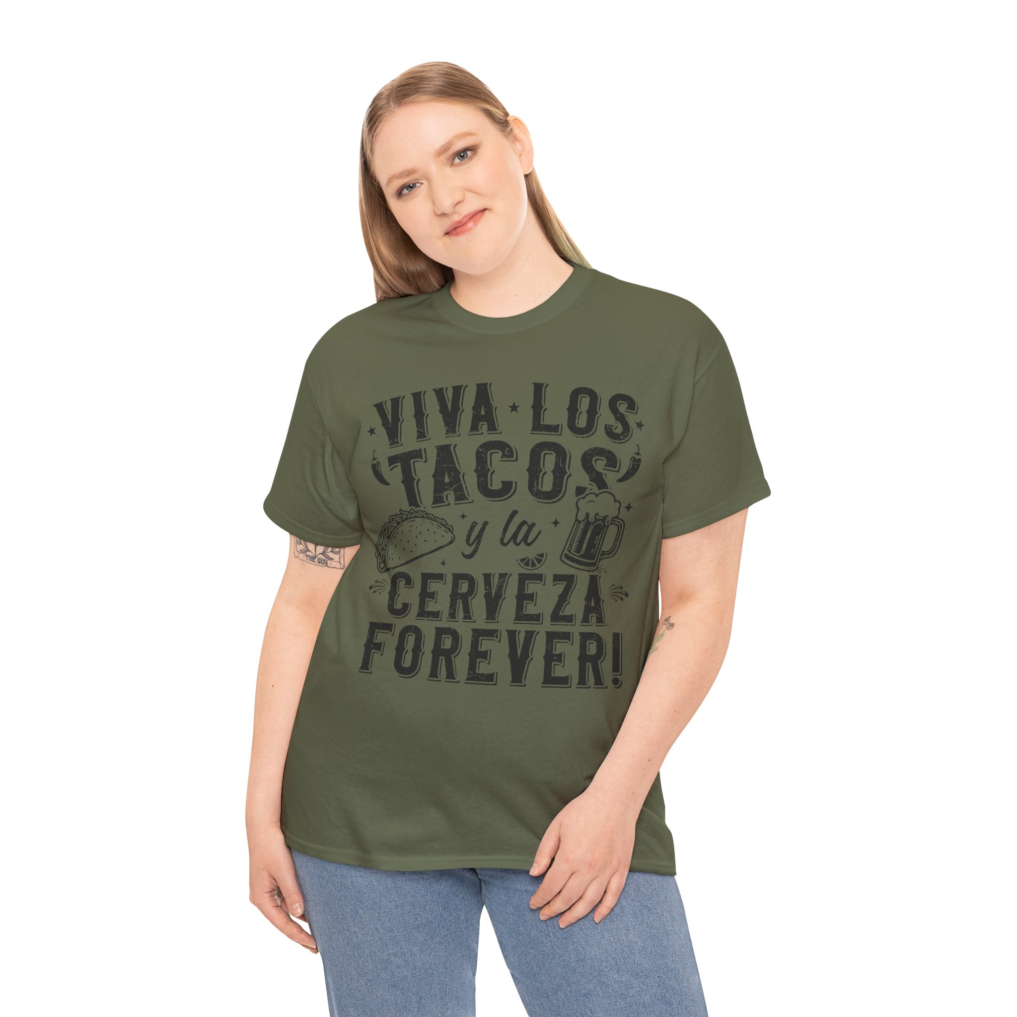 Viva Los Tacos y la Cerveza Forever Tee - Taco Lover Shirt - Image 2