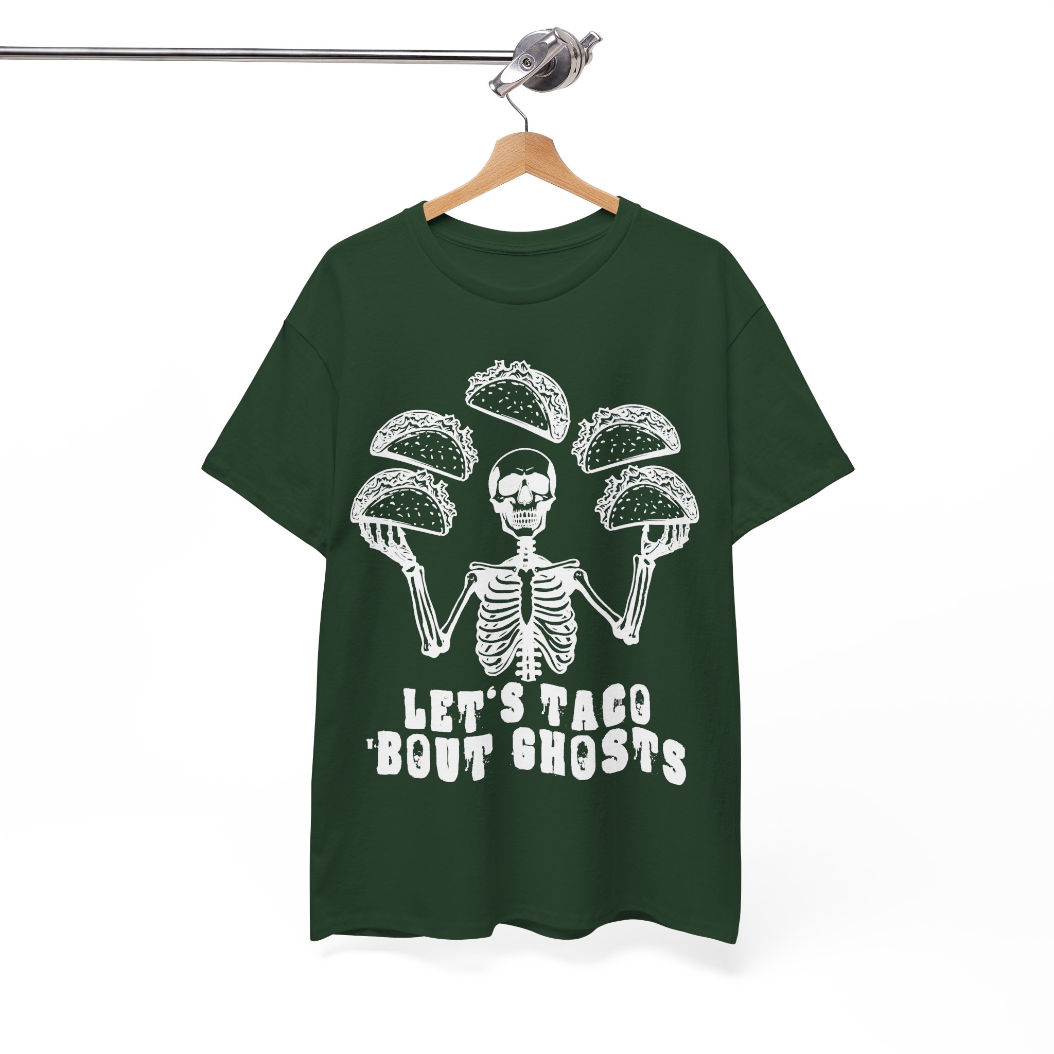 Let's Taco 'Bout Ghosts Tee - Funny Halloween Costume Taco Shirt Skeleton Costume Halloween Party Shirt - Image 6