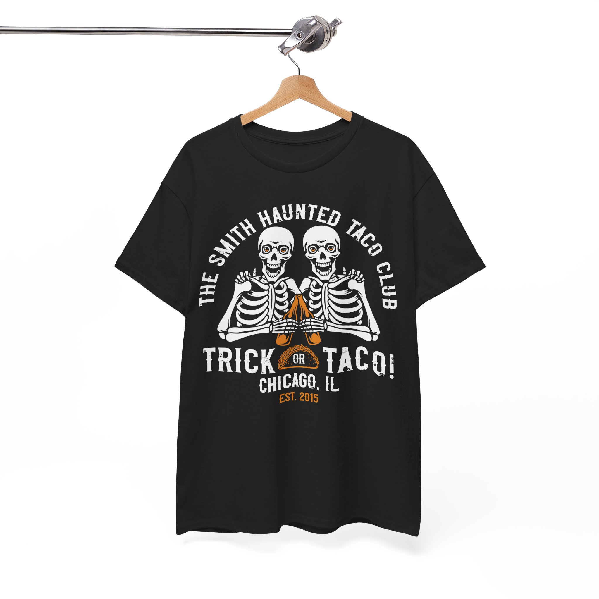 Personalized Halloween Taco & Beer Shirt - Trick or Taco Skeleton Tee, Custom Name, Location & Year - Image 4