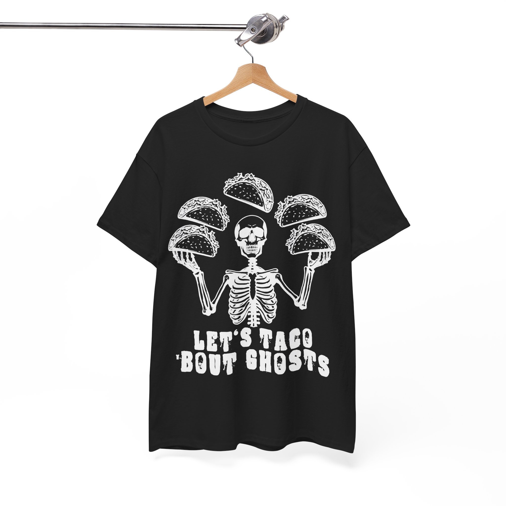 Let's Taco 'Bout Ghosts Tee - Funny Halloween Costume Taco Shirt Skeleton Costume Halloween Party Shirt