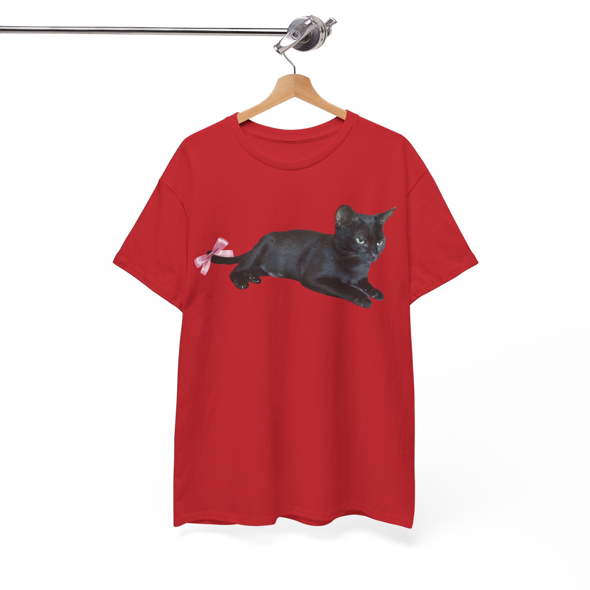 Black Cat with Pink Bow T-Shirt - Image 12