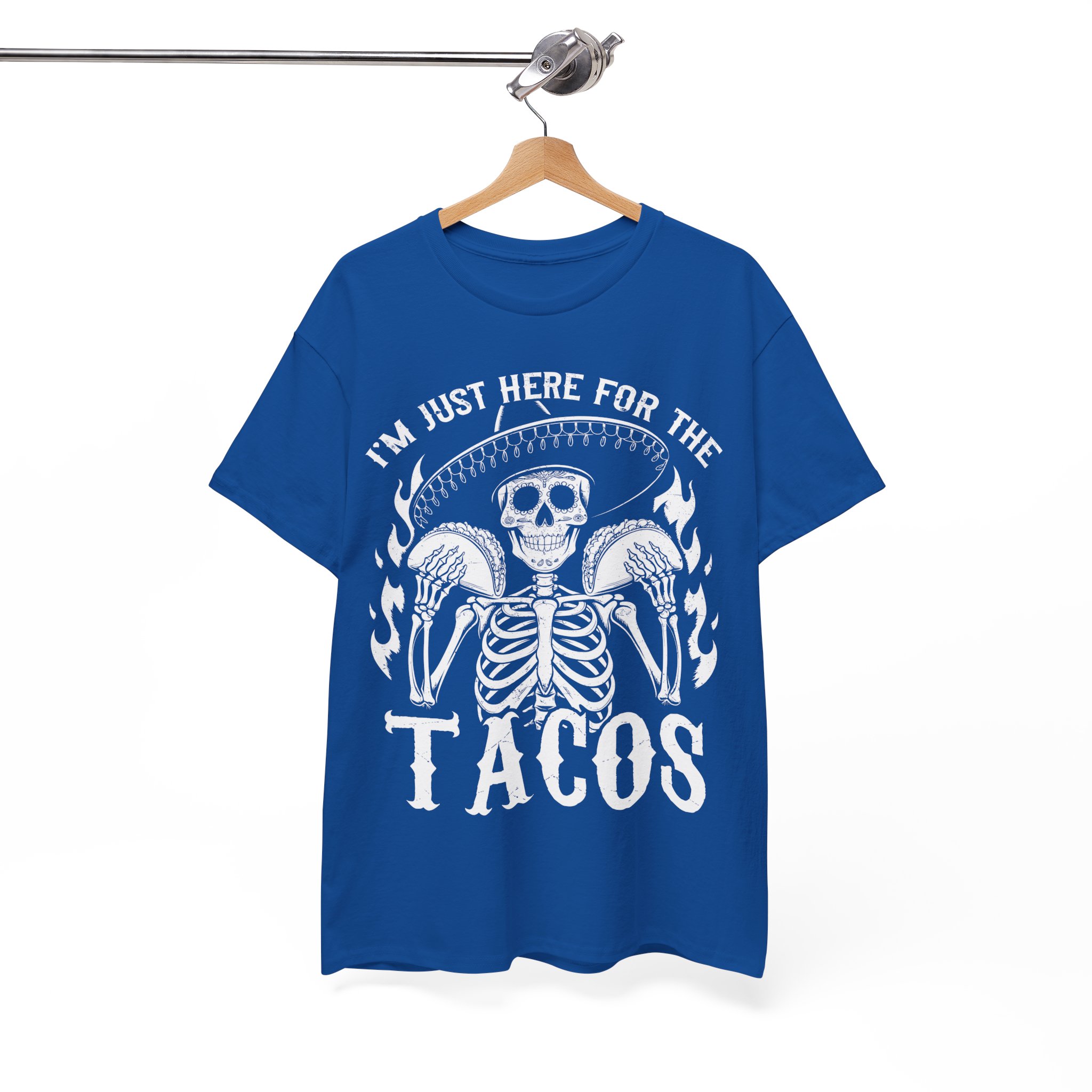 Funny Halloween Taco Shirt - I'm Just Here for the Tacos Skeleton Costume Shirt - Image 9