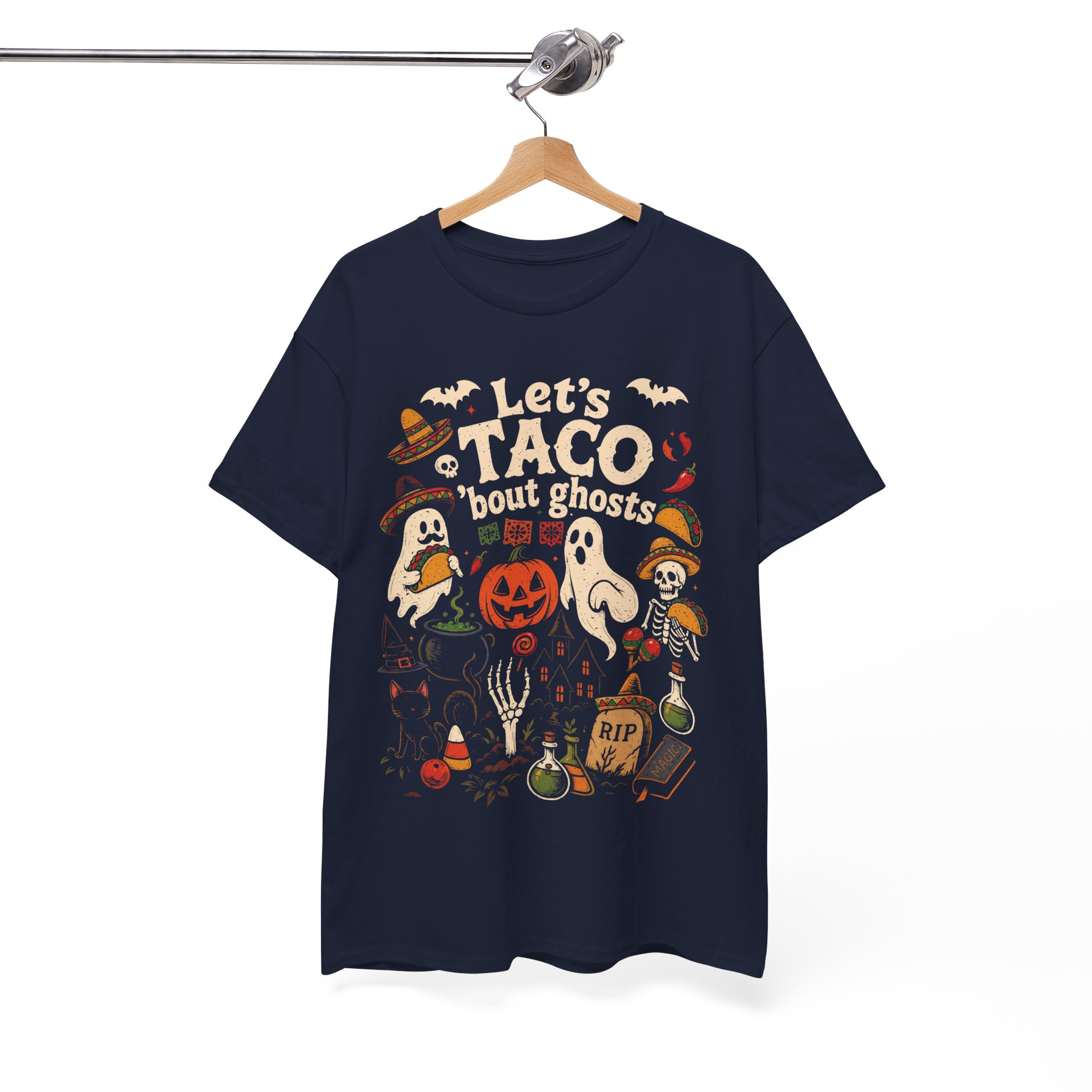 Let's Taco 'Bout Ghosts Halloween Shirt - Funny Taco Halloween Party Gift for Taco Lovers - Image 9