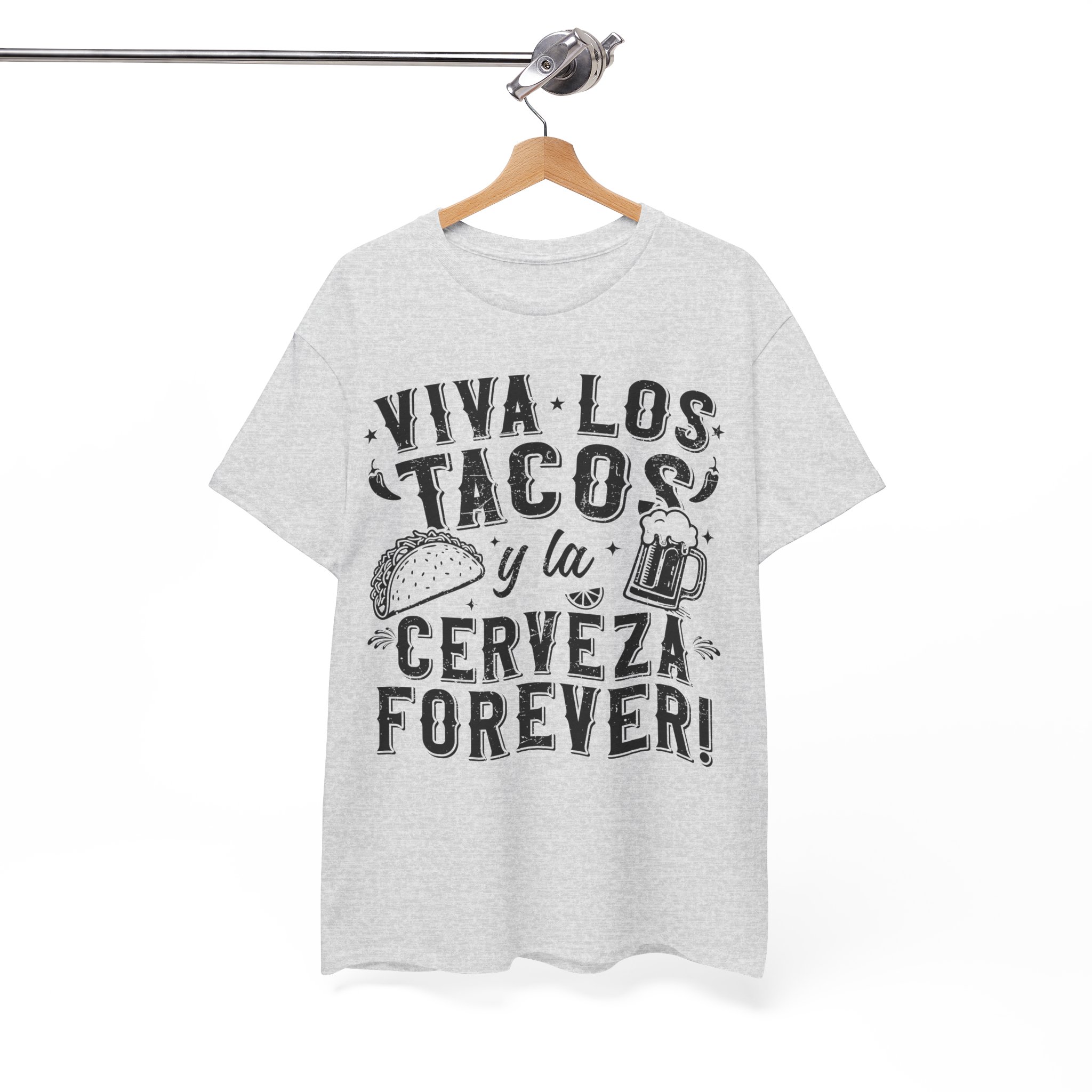 Viva Los Tacos y la Cerveza Forever Tee - Taco Lover Shirt - Image 4