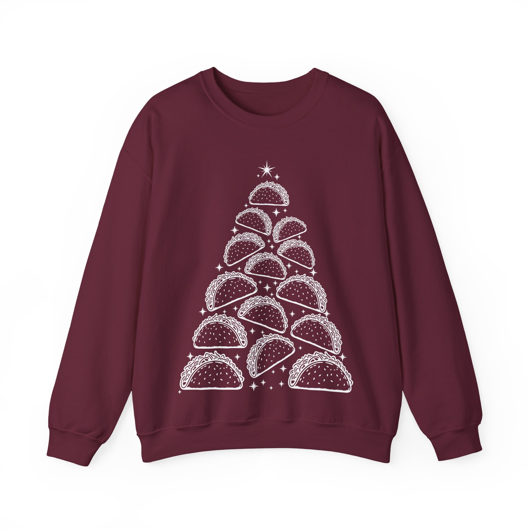 Funny Christmas Taco Sweatshirt – Taco Christmas Tree Sweatshirt – Christmas Gift for Taco Lovers - Image 5