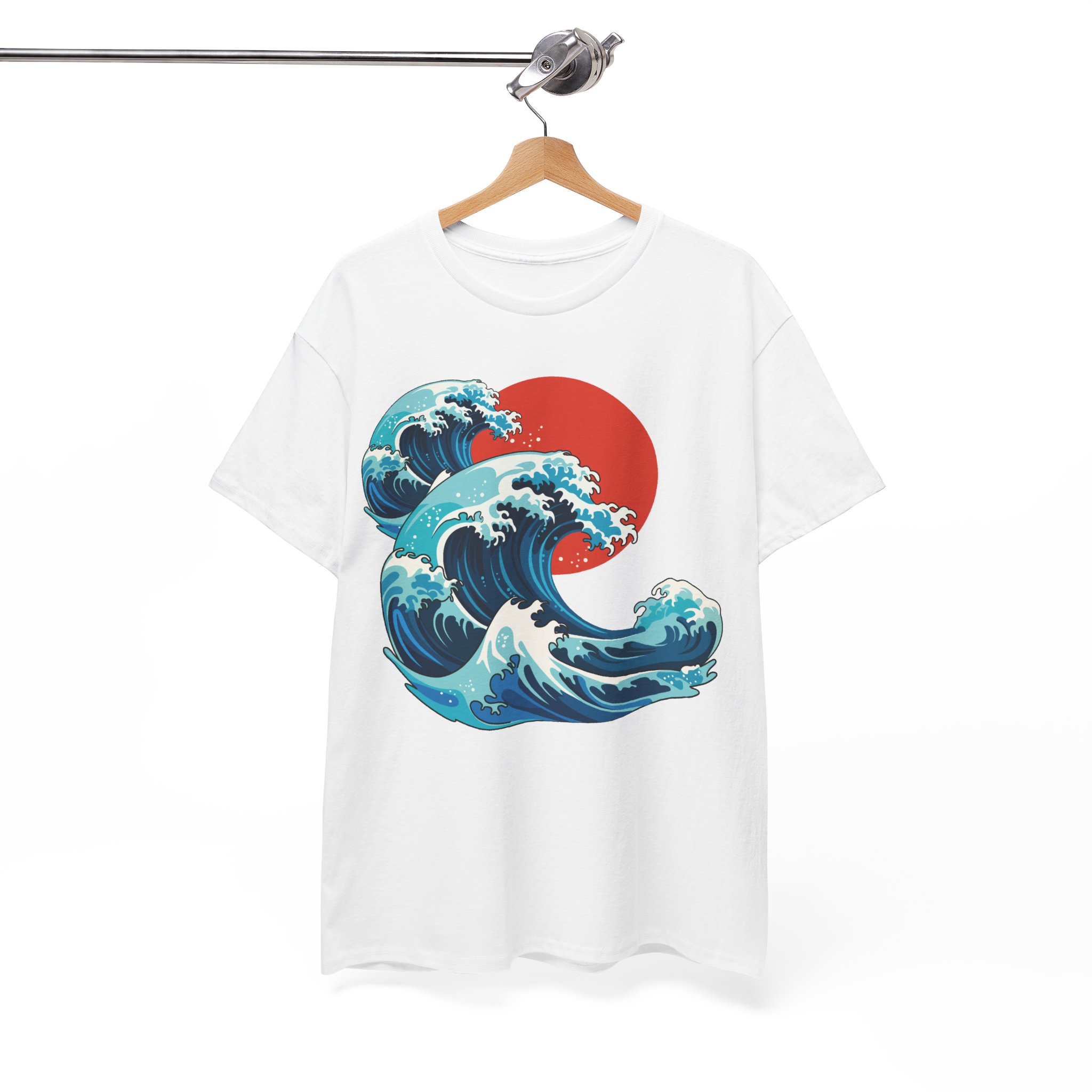 Kanagawa Great Wave Japanese Shirt - Japanese Art Graphic Tee - Vintage Ocean Wave T-Shirt - Image 2