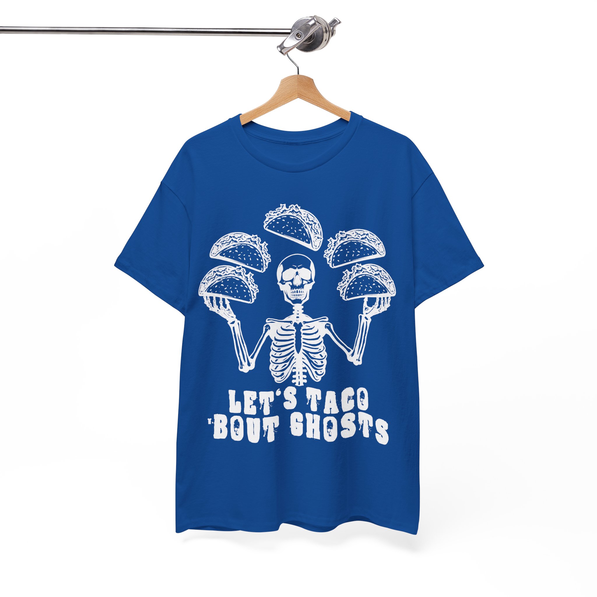 Let's Taco 'Bout Ghosts Tee - Funny Halloween Costume Taco Shirt Skeleton Costume Halloween Party Shirt - Image 9