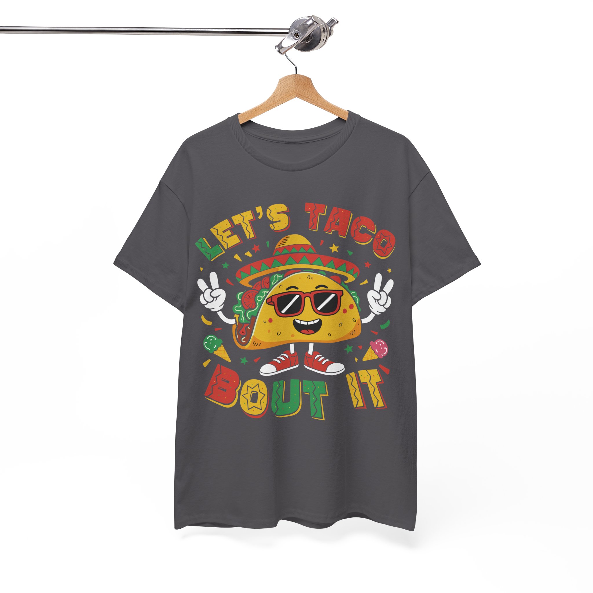 Let's Taco 'Bout It T-Shirt - Funny Taco Graphic Tee for Taco Lovers - Image 9