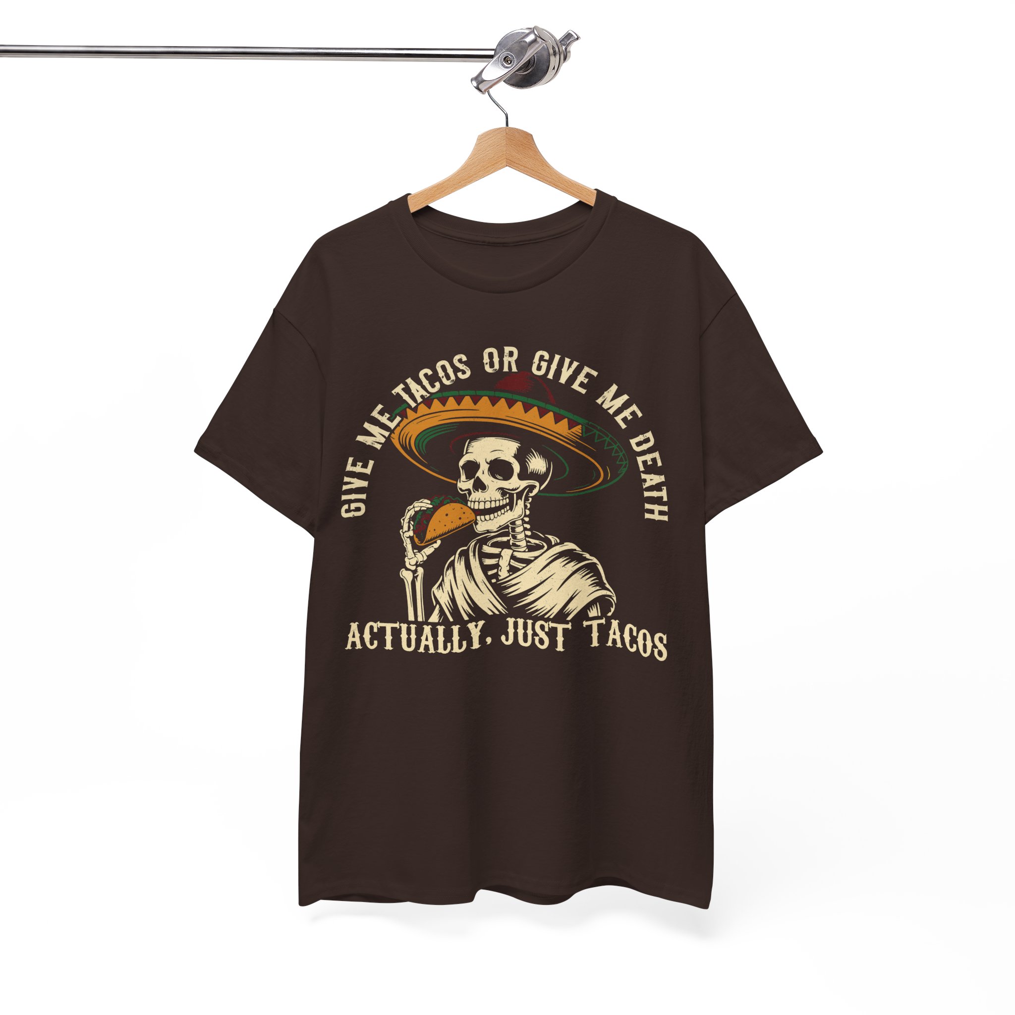 Funny Taco Halloween Costume Shirt - Give Me Tacos or Give Me Death Skeleton Tee - Image 5