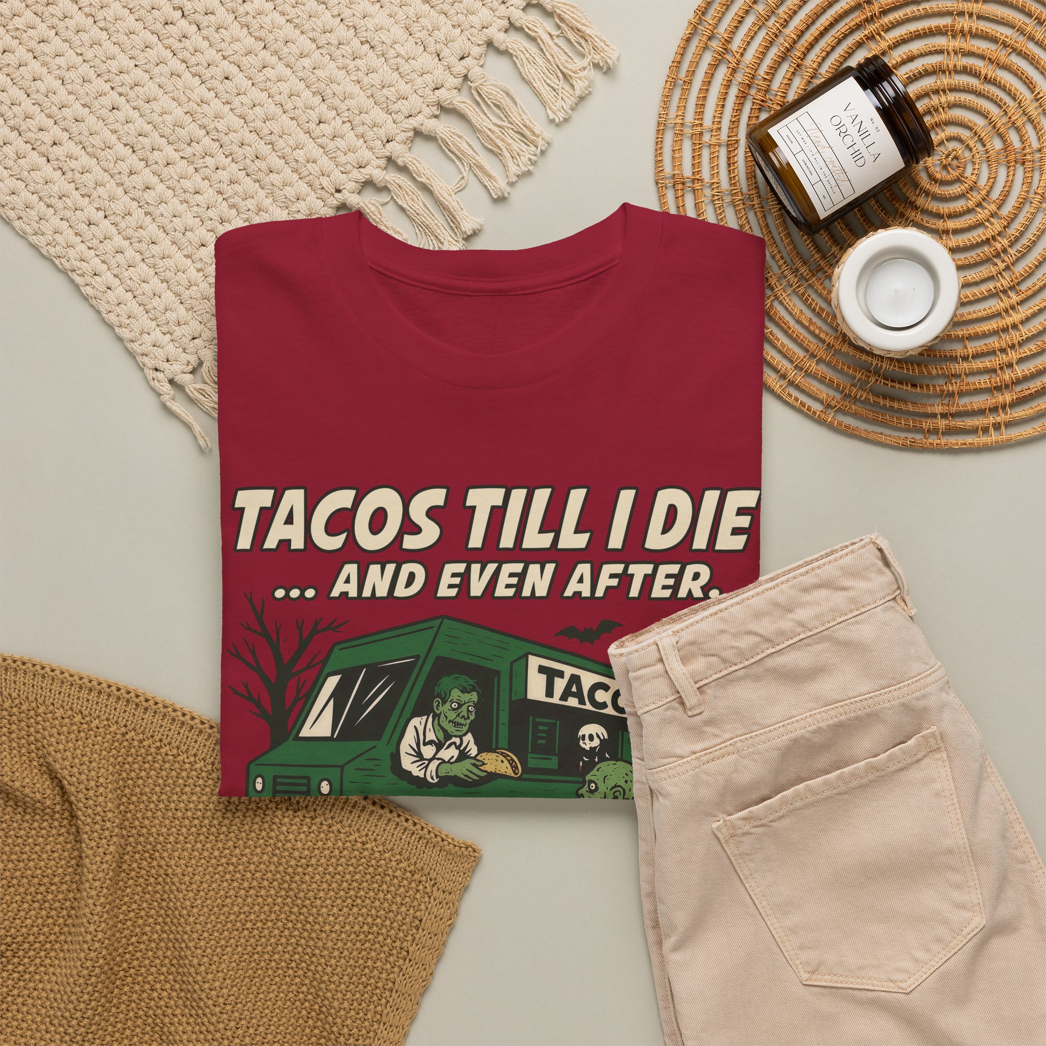 Tacos Till I Die Shirt - Funny Taco Halloween T-Shirt for Taco Lovers - Image 2