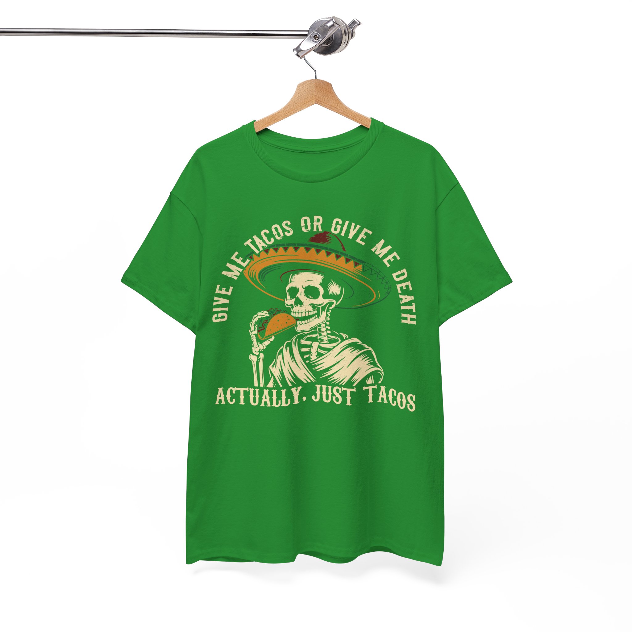 Funny Taco Halloween Costume Shirt - Give Me Tacos or Give Me Death Skeleton Tee - Image 8